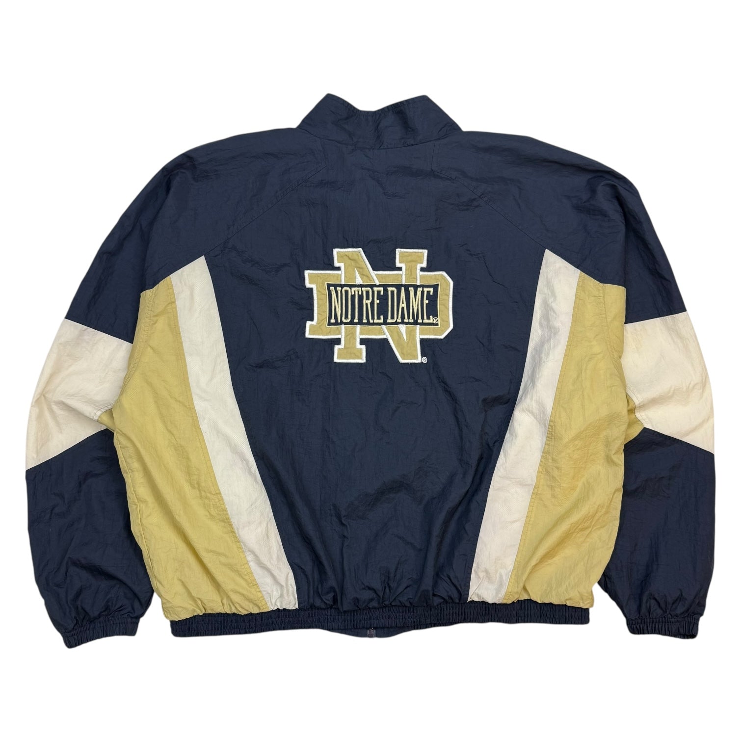 Vintage Champion University Of Notre Dame Windbreaker Jacket Blue/Gold