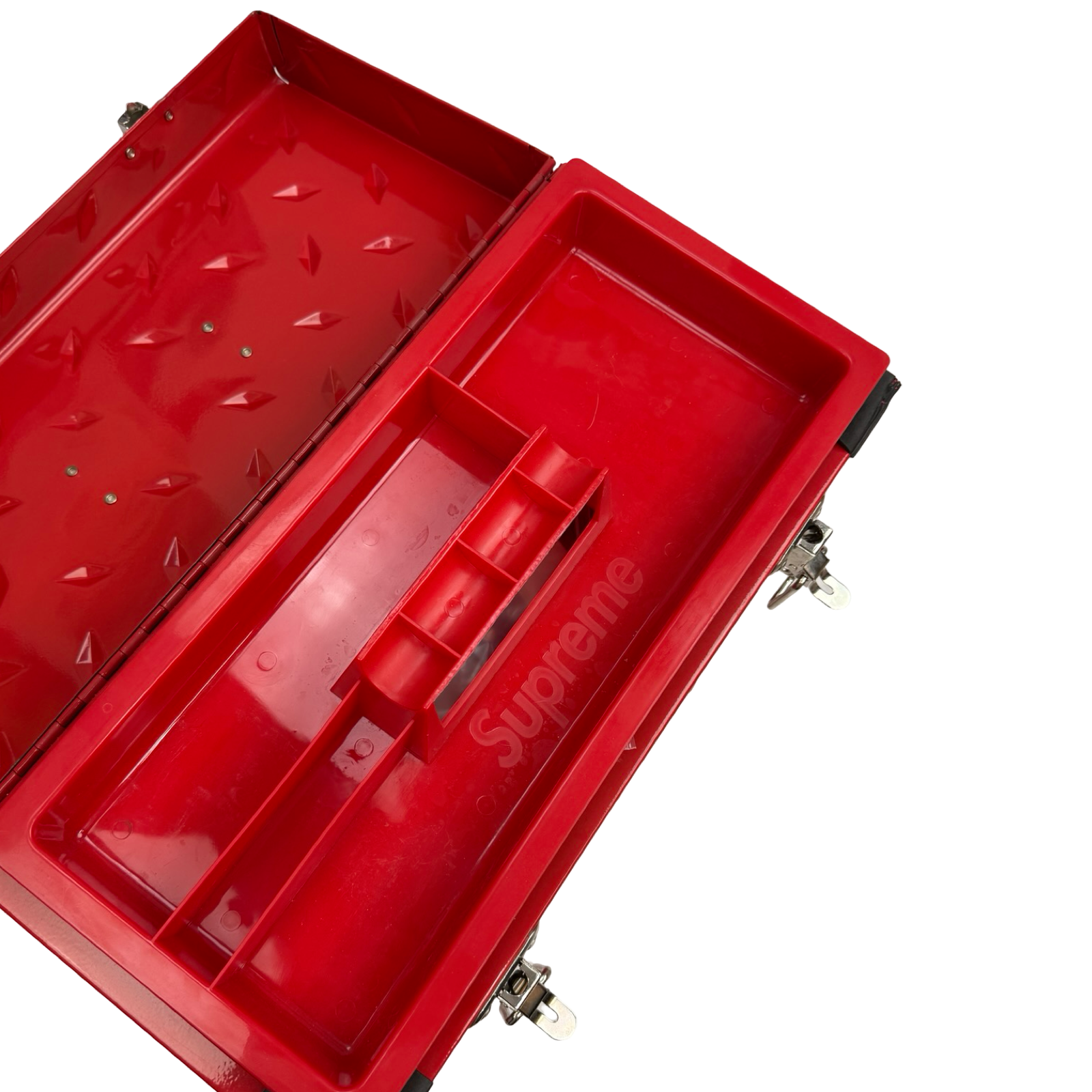 Supreme Diamond Plate Tool Box Red