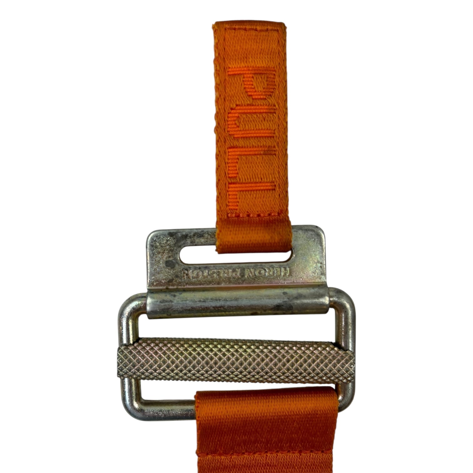 Heron Preston FW21 Tape Logo Belt Orange/Gold