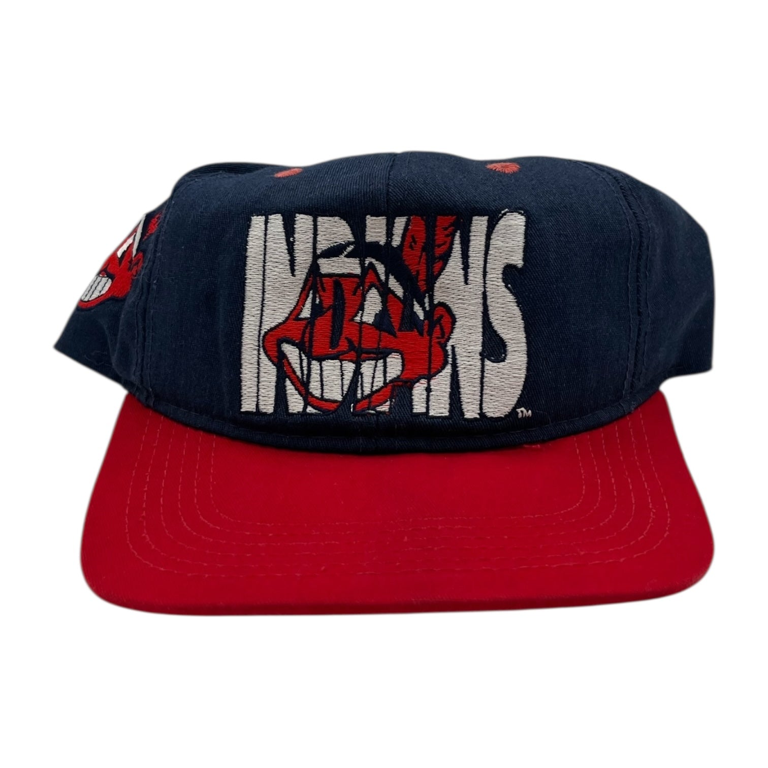Vintage Cleveland Indians Snapback Hat Navy/Red