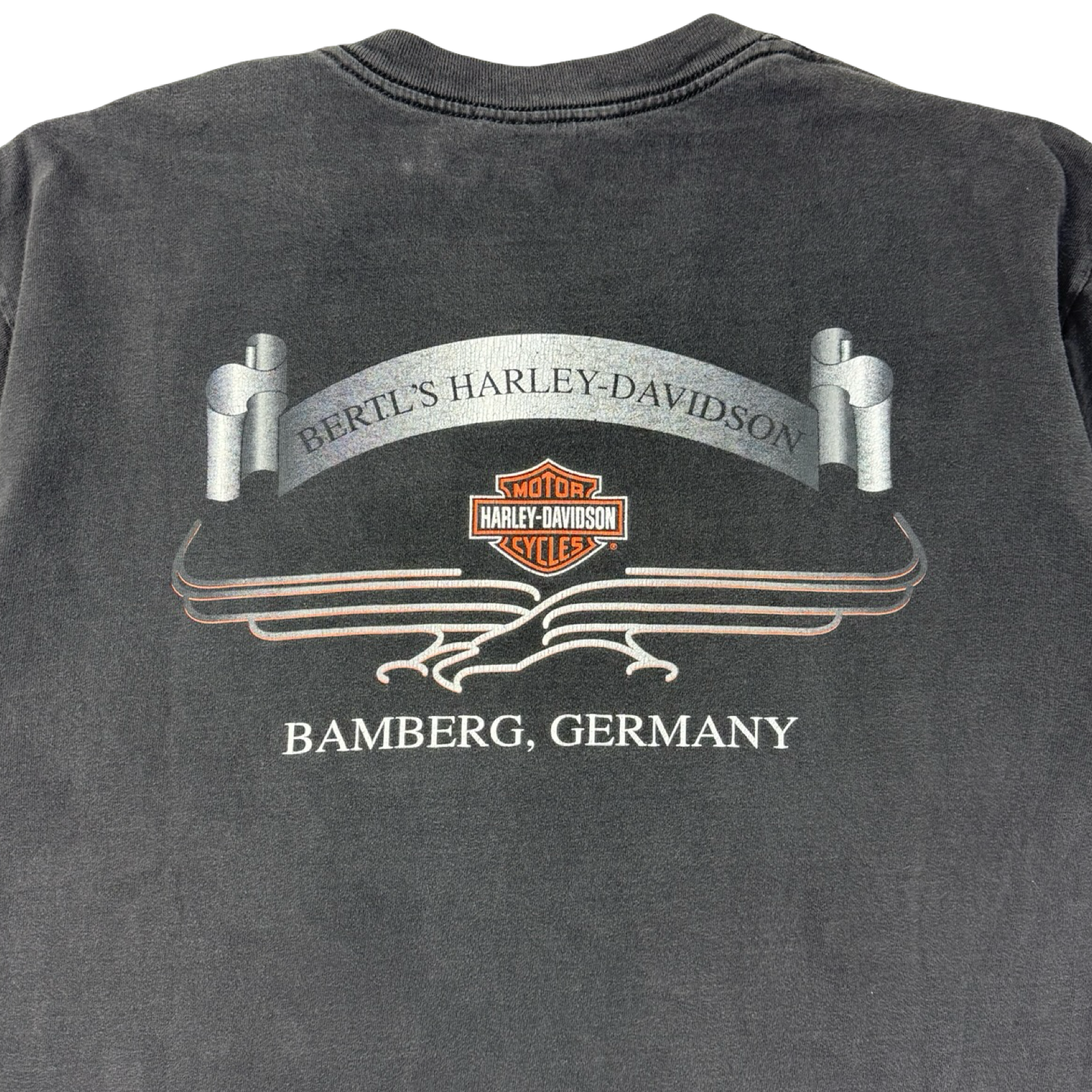 2001 Harley Davidson Wolf & Eagle T-Shirt Faded Black