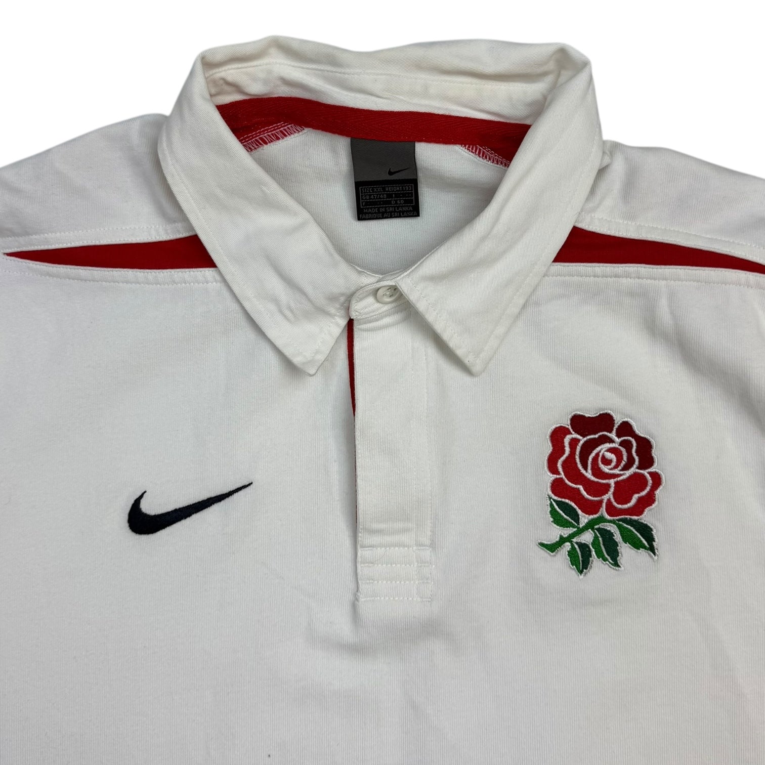 Vintage Nike England Union Rugby Jersey Home Jersey White