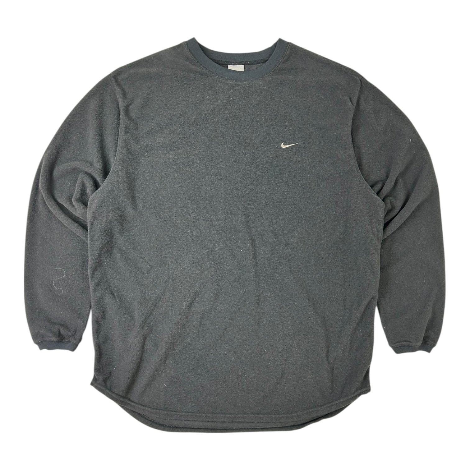 Vintage Nike Fleece Mini Swoosh Crewneck Black