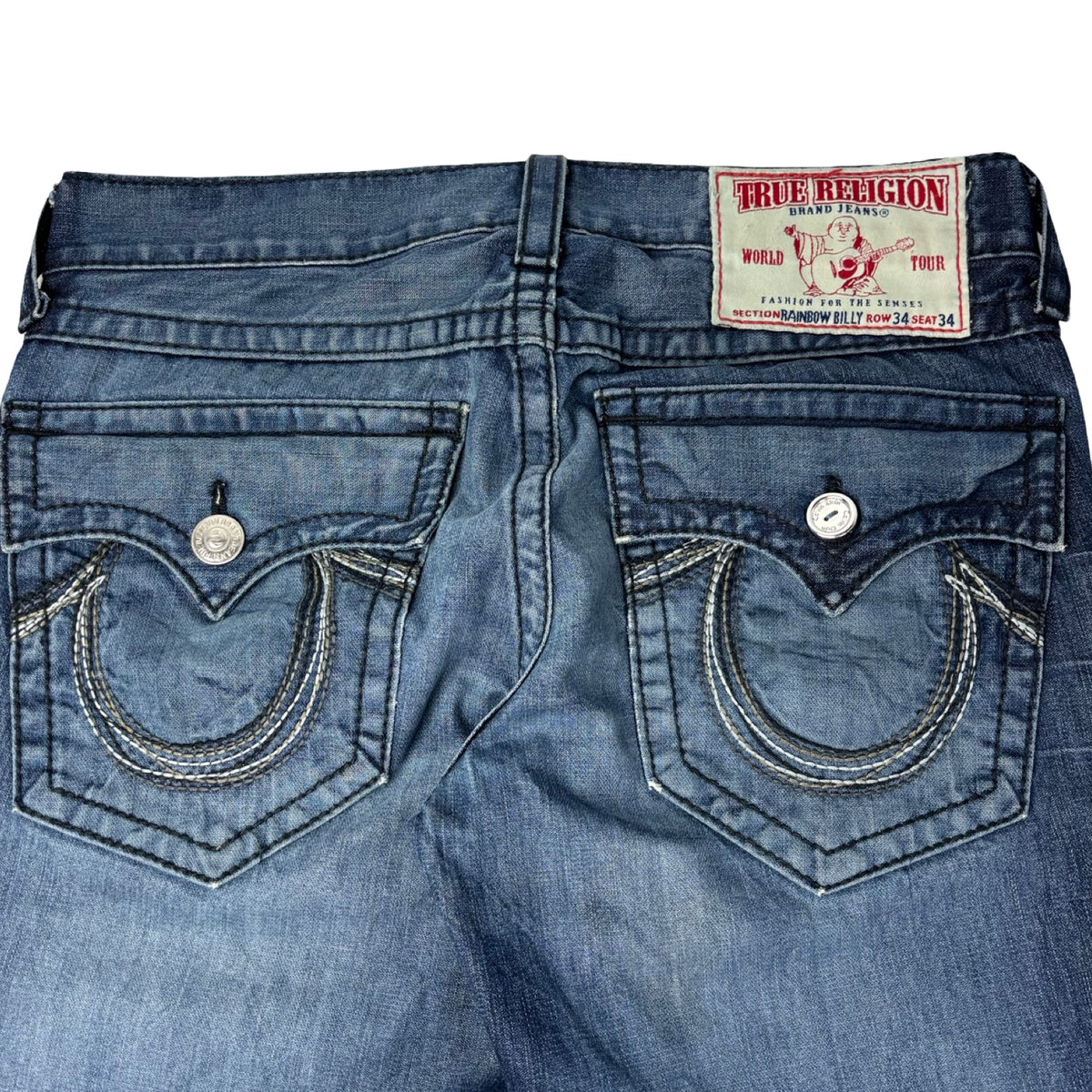 Y2K True Religion Rainbow Billy Boot Cut Jean Pant Dark Wash