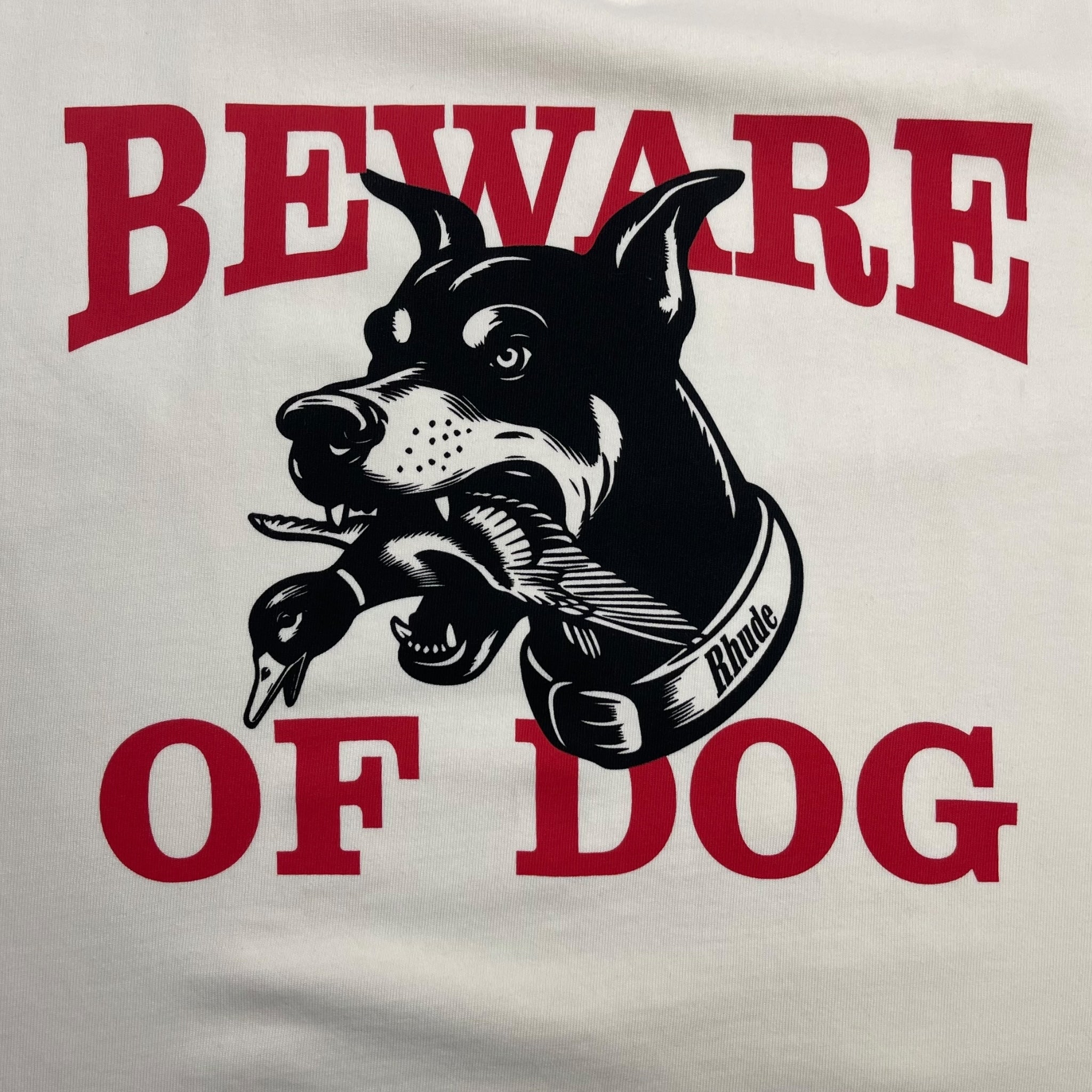 Rhude White Warning Logo T-Shirt