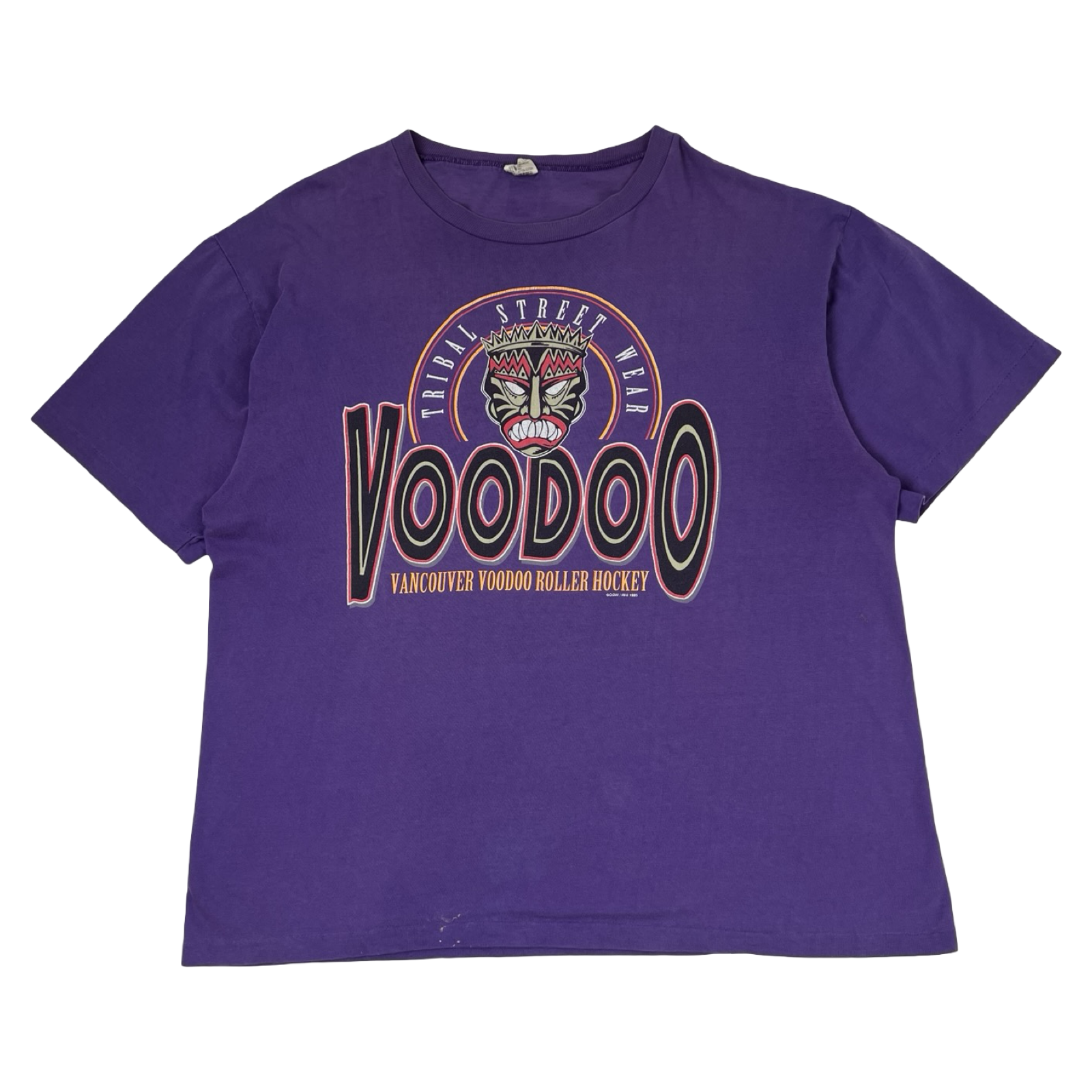 Vintage 90’s Vancouver Voodoo Roller Hockey Team T-Shirt Purple