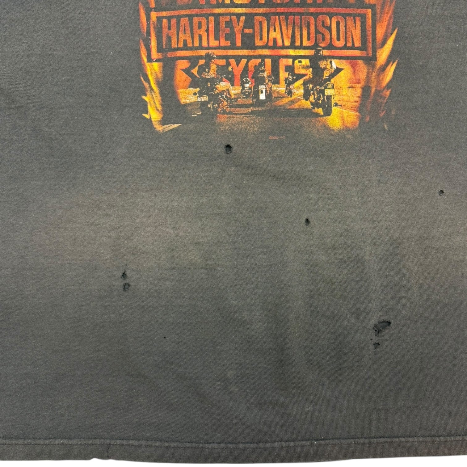 Vintage Harley Davidson Fire Tank Top Black
