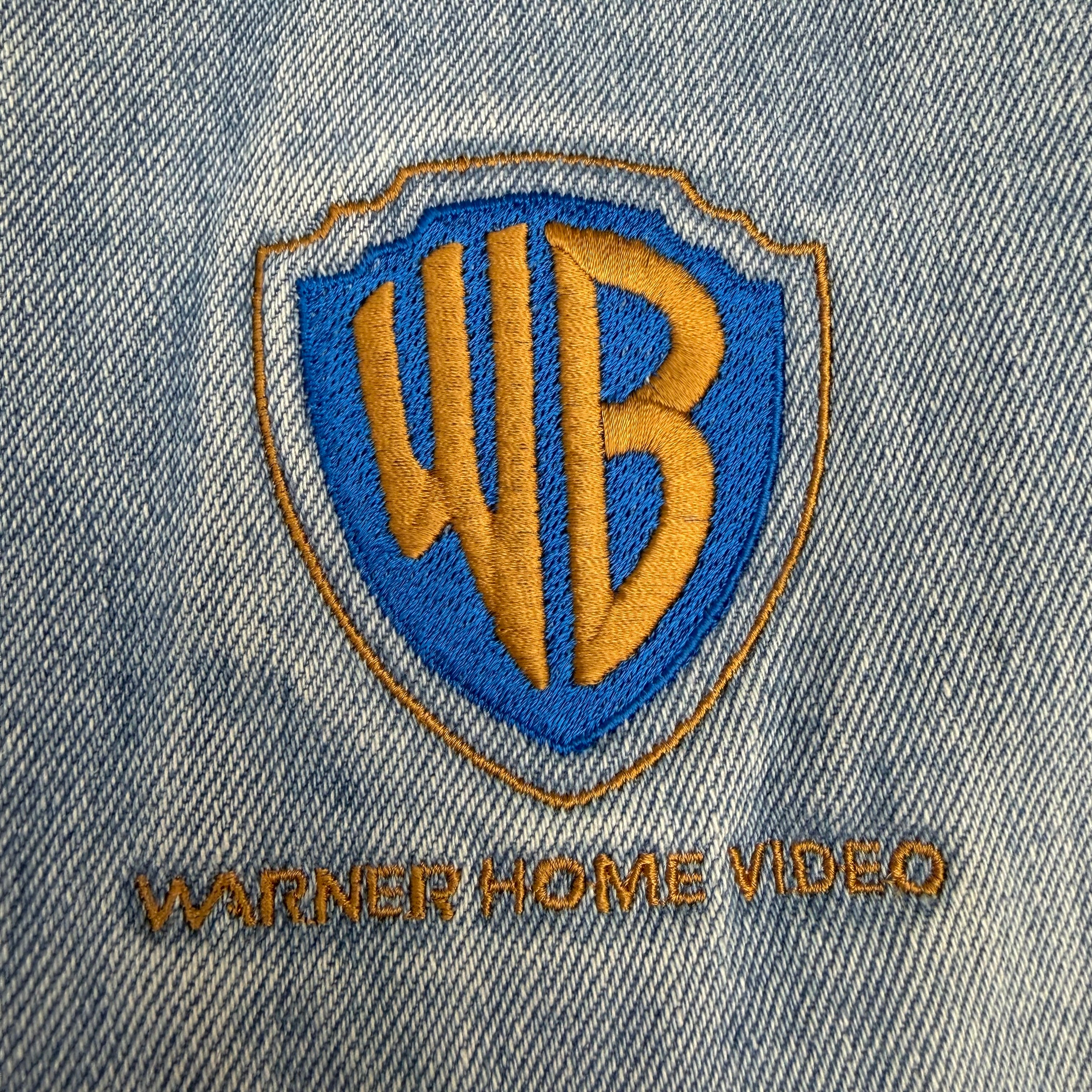Vintage Warner Bros Embroidered Denim Varsity Jacket Blue