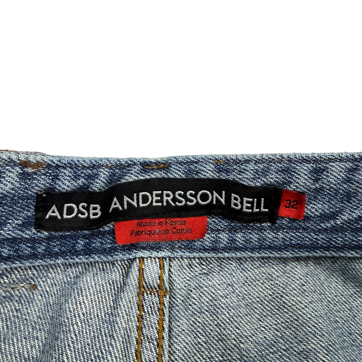 Anderson Bell Embroidery Wrap Jeans Washed Blue