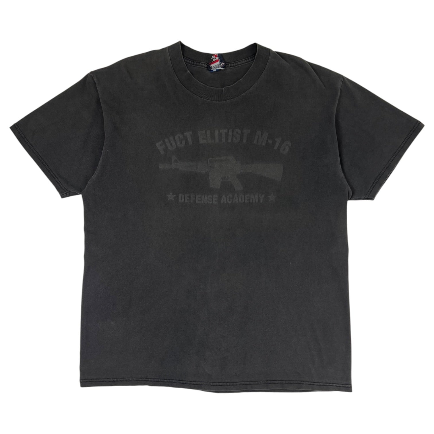 Vintage Fuct Elitist M-16 Defense Academy T-Shirt Washed Black