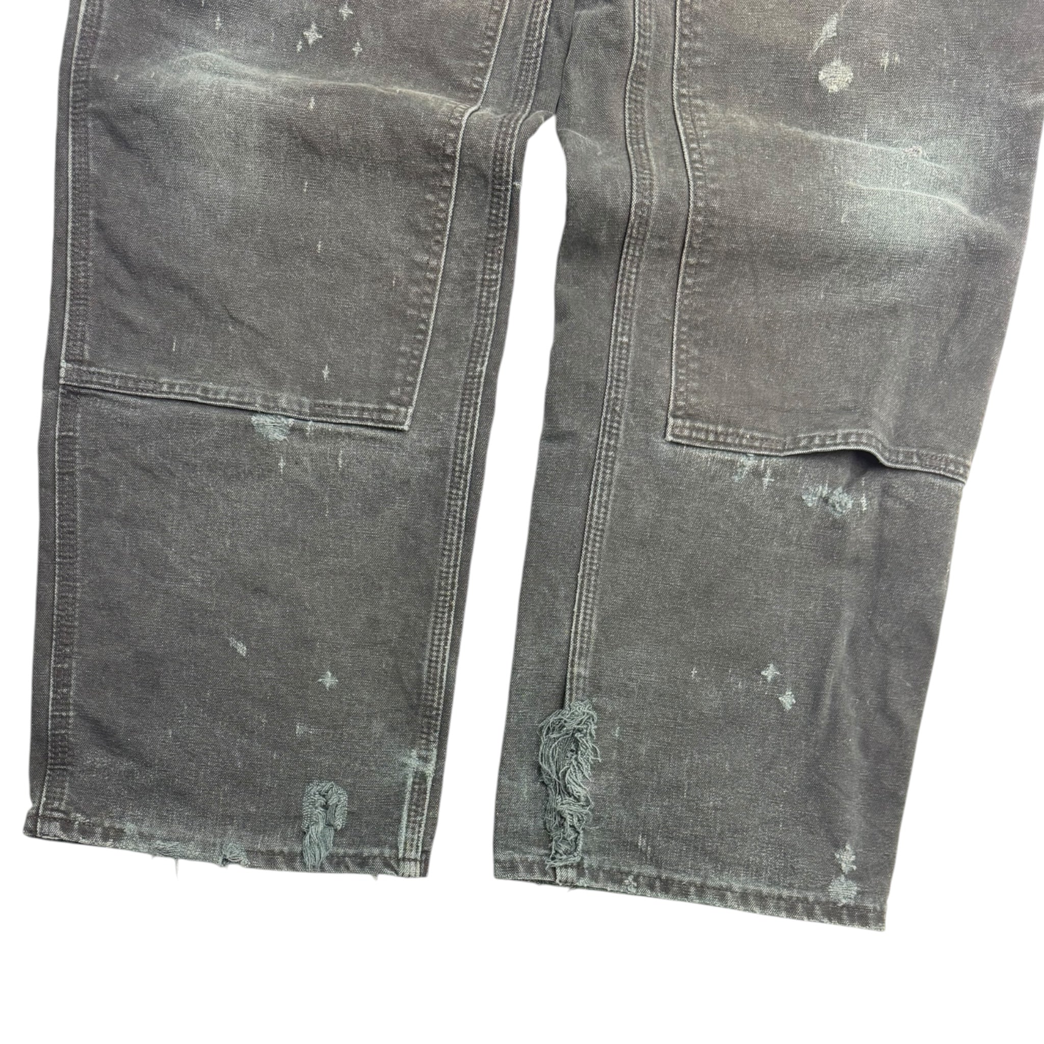 Distressed Carhartt Double Knee Bottoms Black