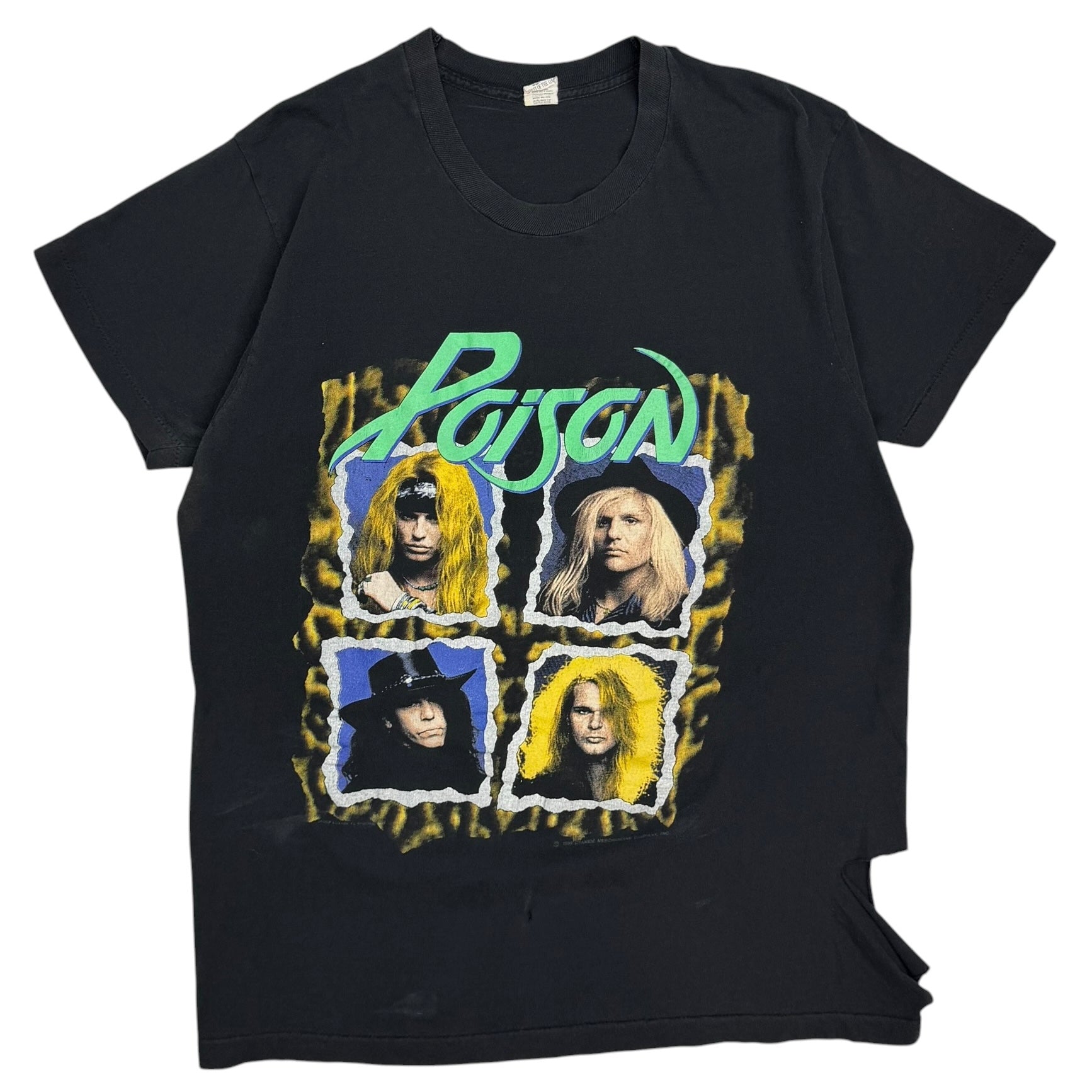 1990 Poison Flesh & Blood World Tour Distressed Tee