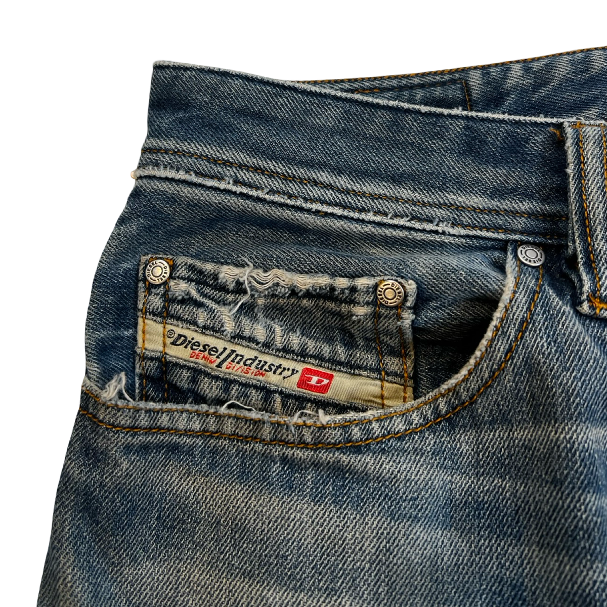 Vintage Diesel Industry Straight Leg Distressed Denim Jeans