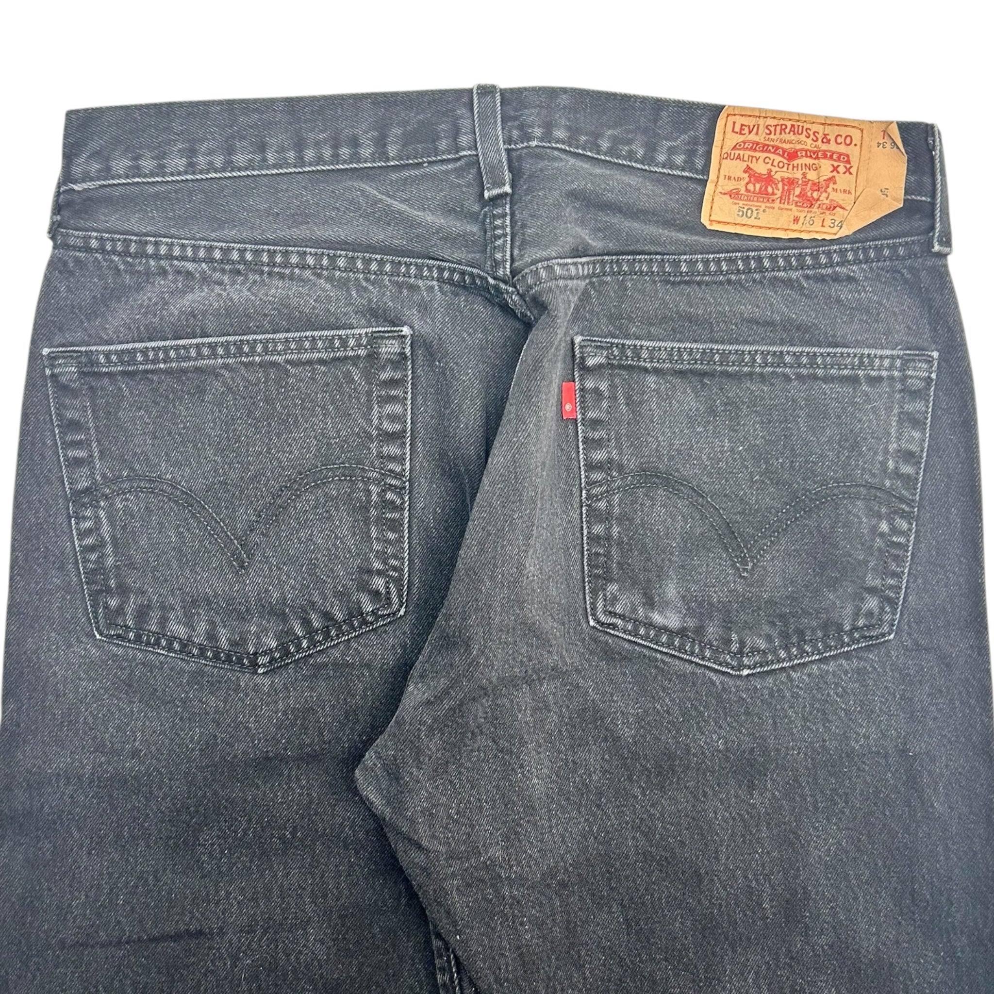 Vintage Black Levis 501s Denim Blank Tag