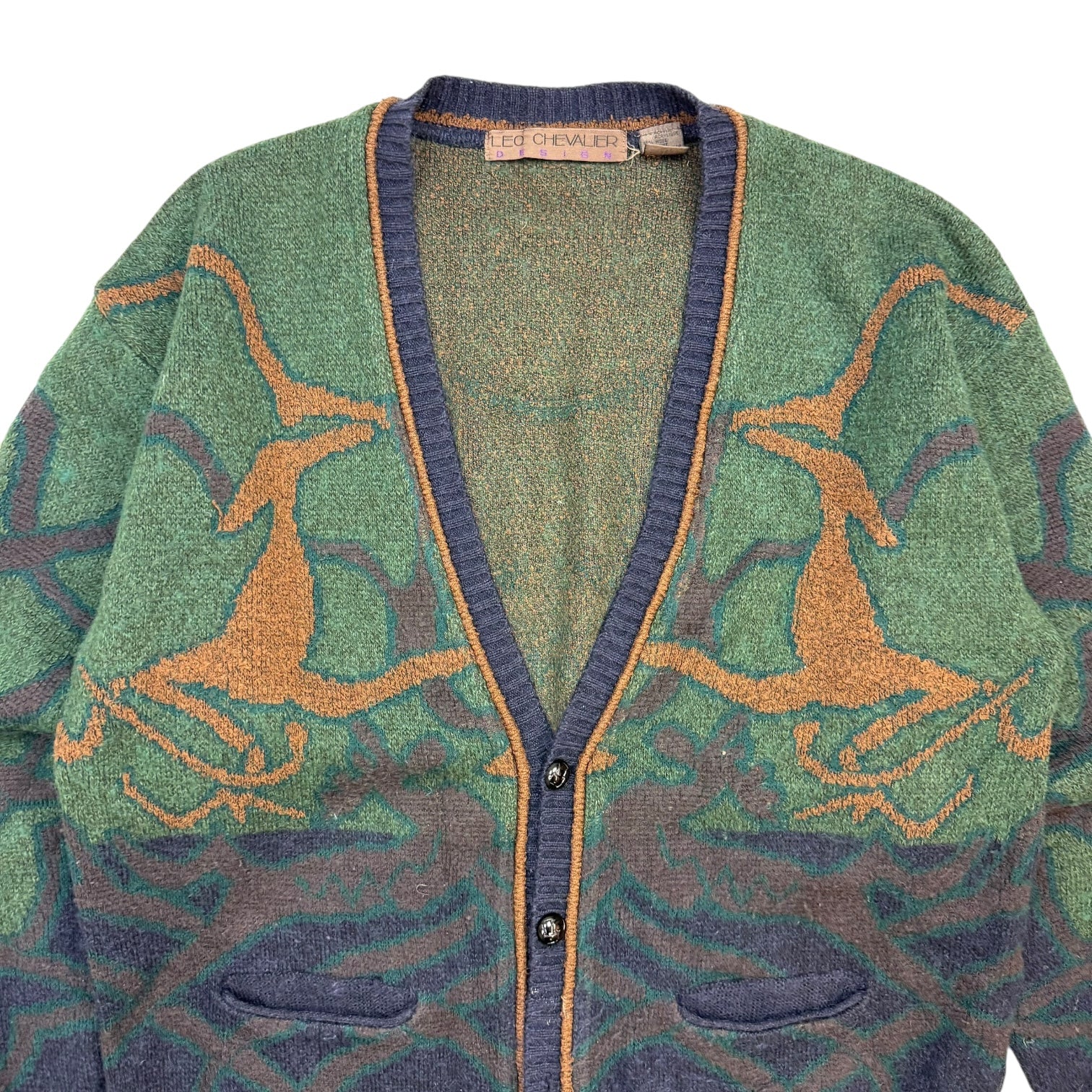 Vintage Knit Cardigan Sweater Multicolour