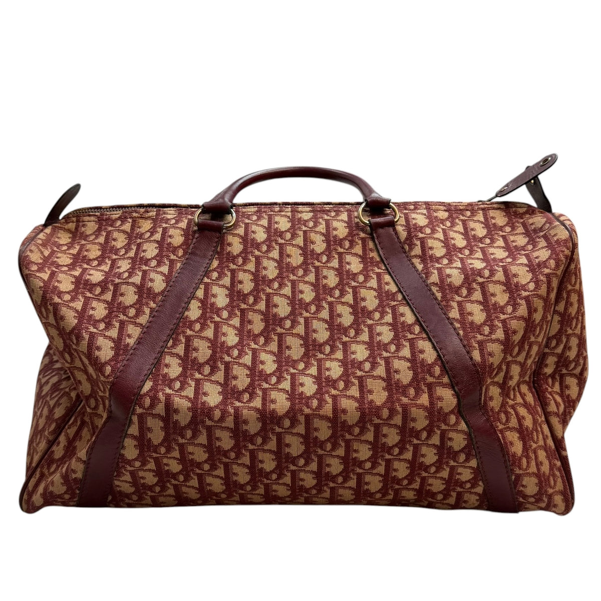 Vintage Christian Dior Monogram Trotter Boston Bag Pink/Burgundy