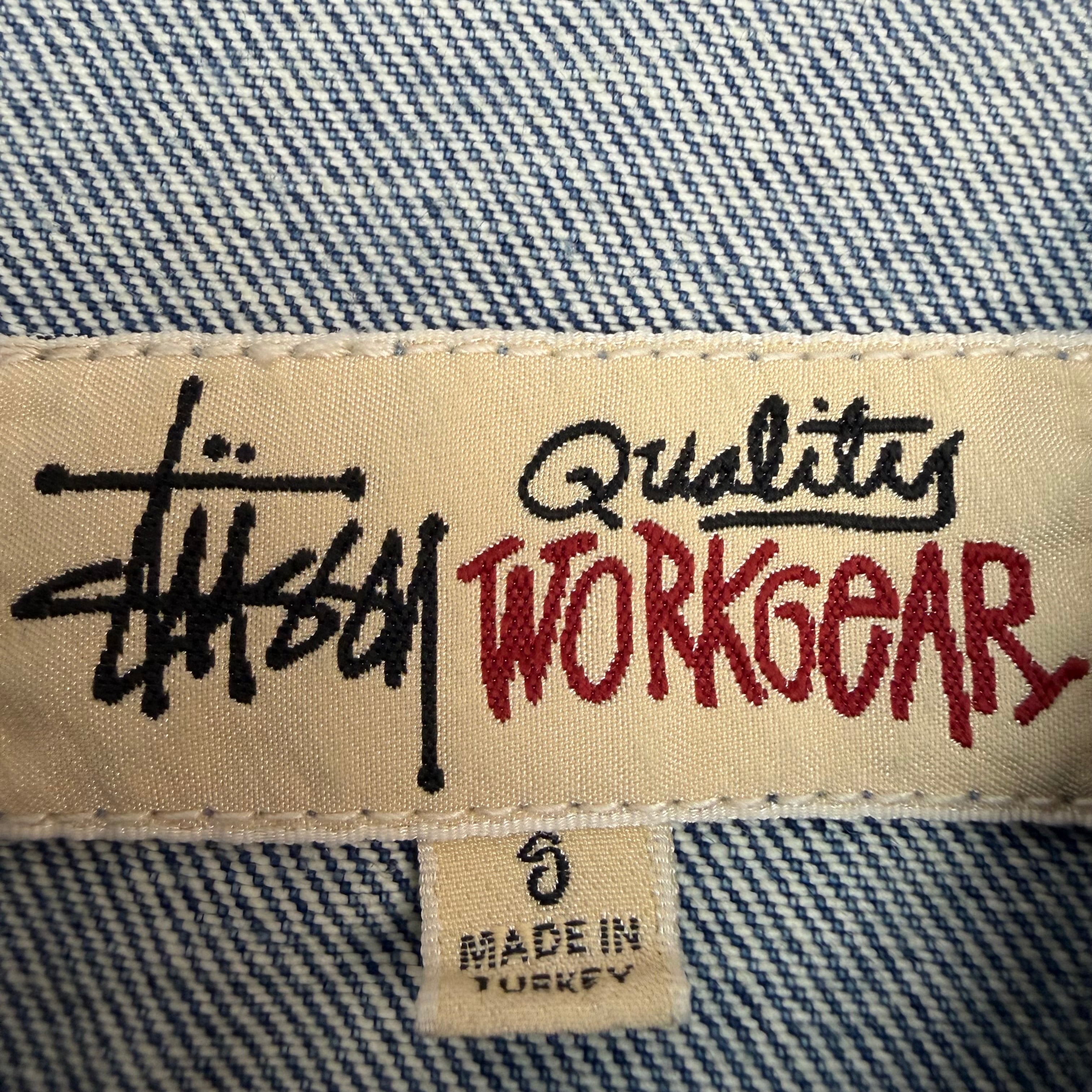 Stussy Denim Zip Work Jacket Washed Blue