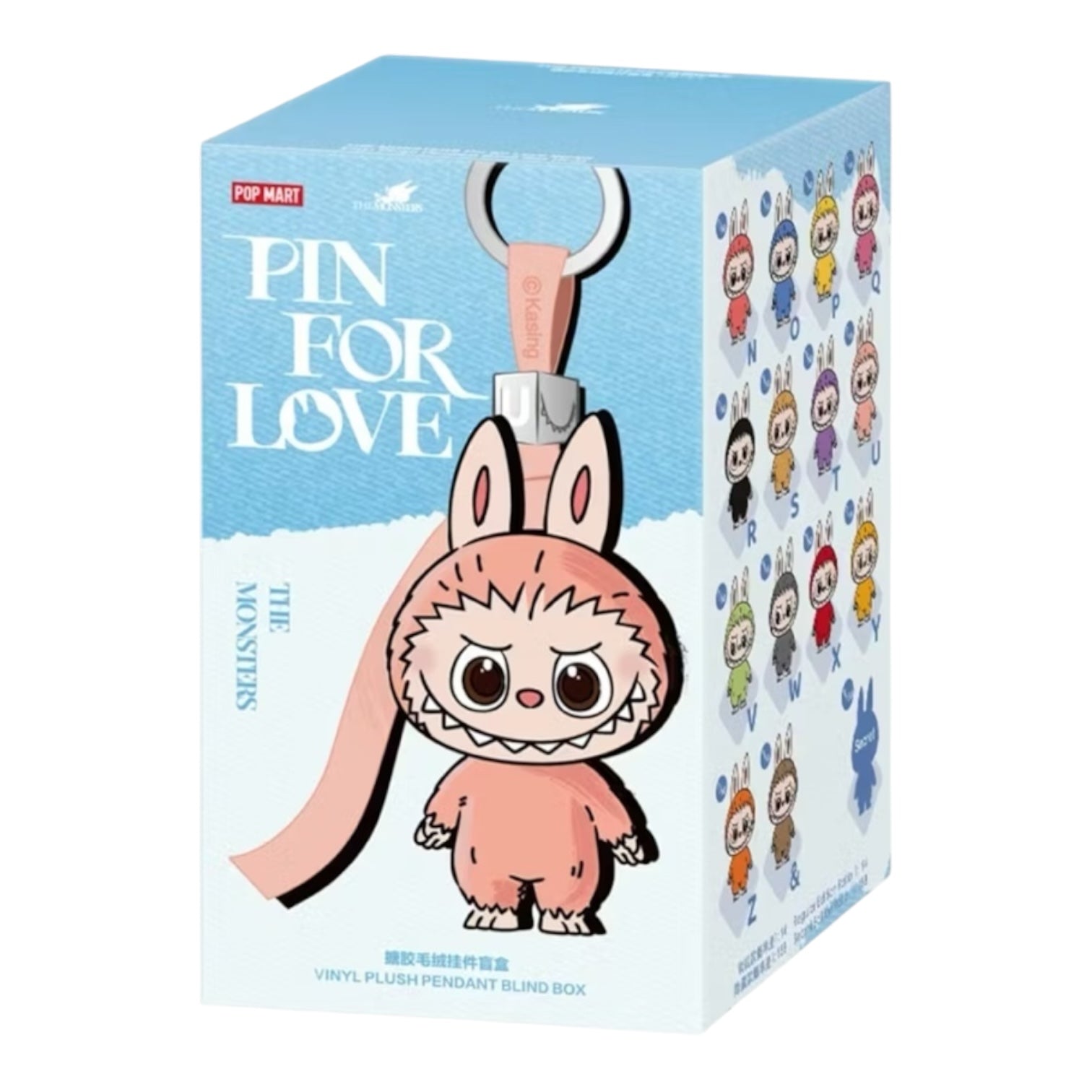 Pop Mart Labubu The Monsters Pin for Love Series Vinyl Plush Pendant (N-Z) Sealed Case (14 Blind Box)