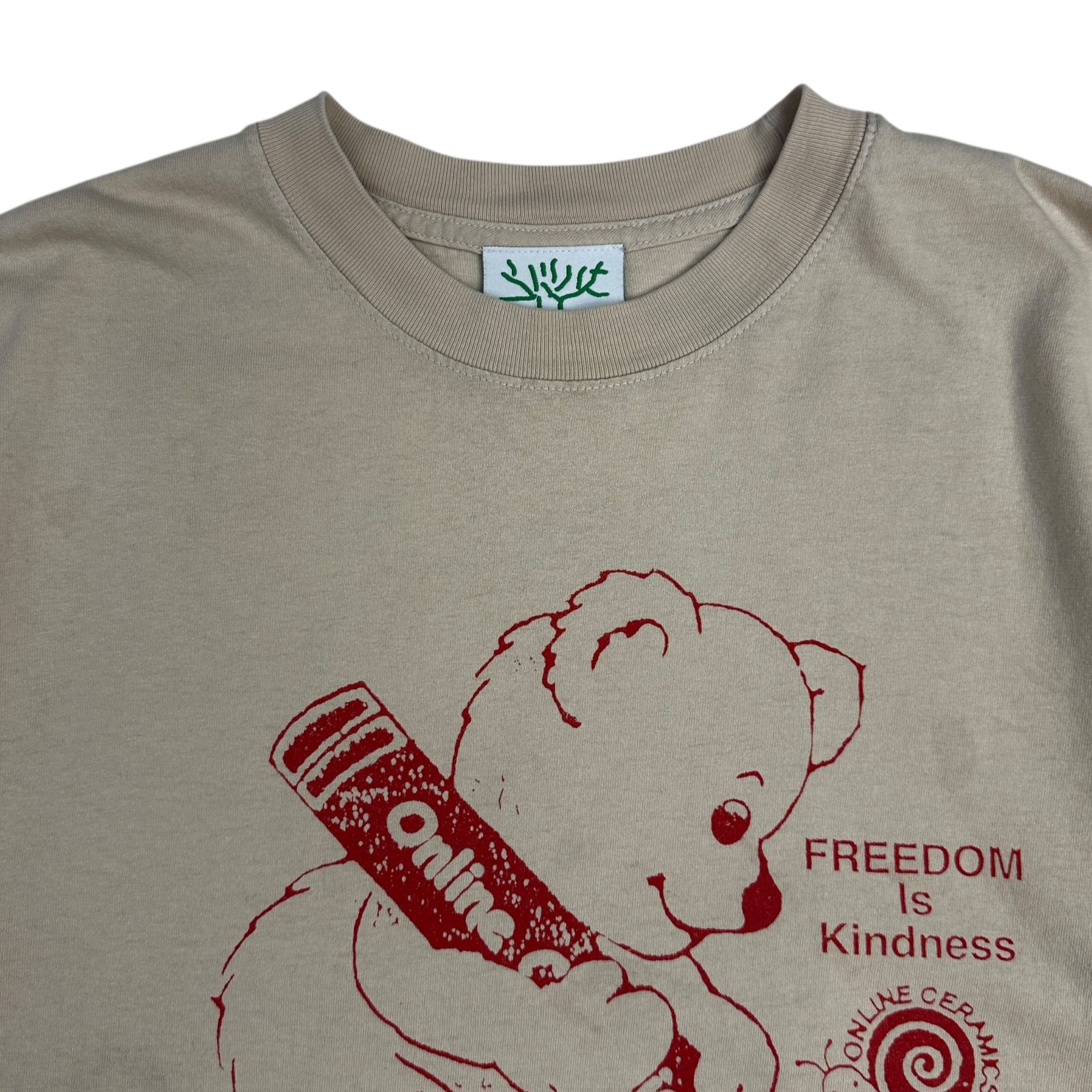Online Ceramics “Kindness is Free” Tee Peach/Tan