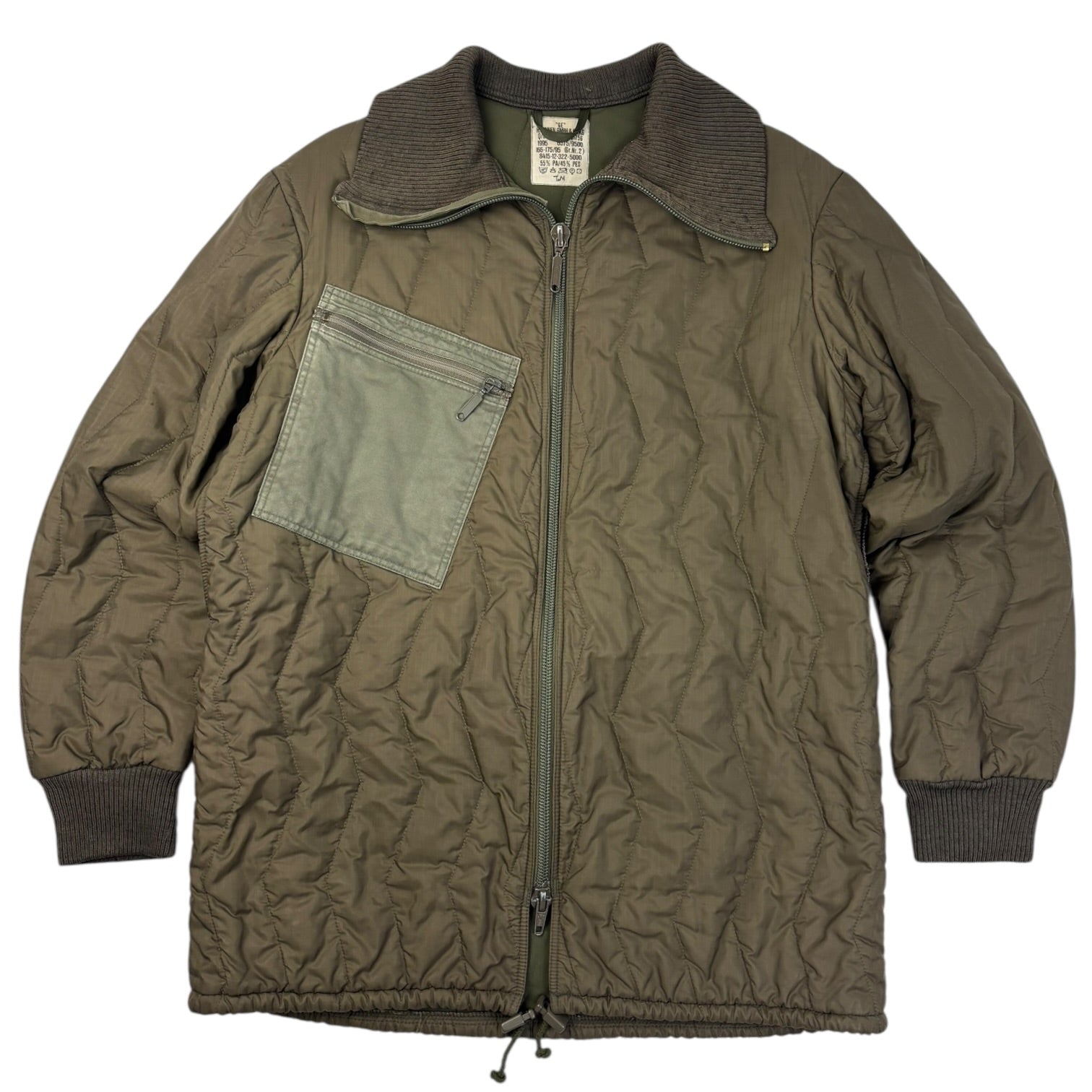 1995 Military Quilted Nylon Jacket Olive Green