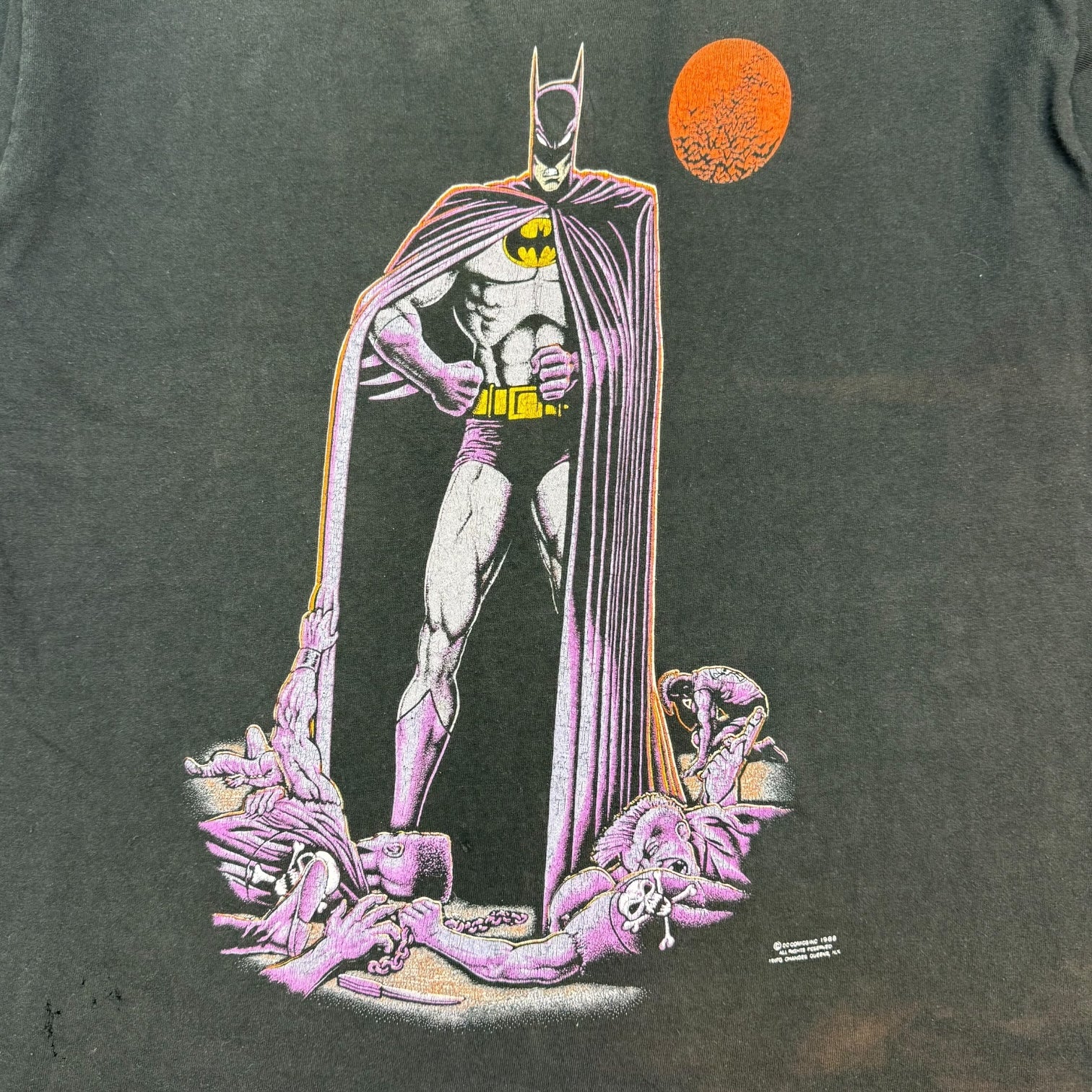 1988 DC Comics Batman Tee Faded Black