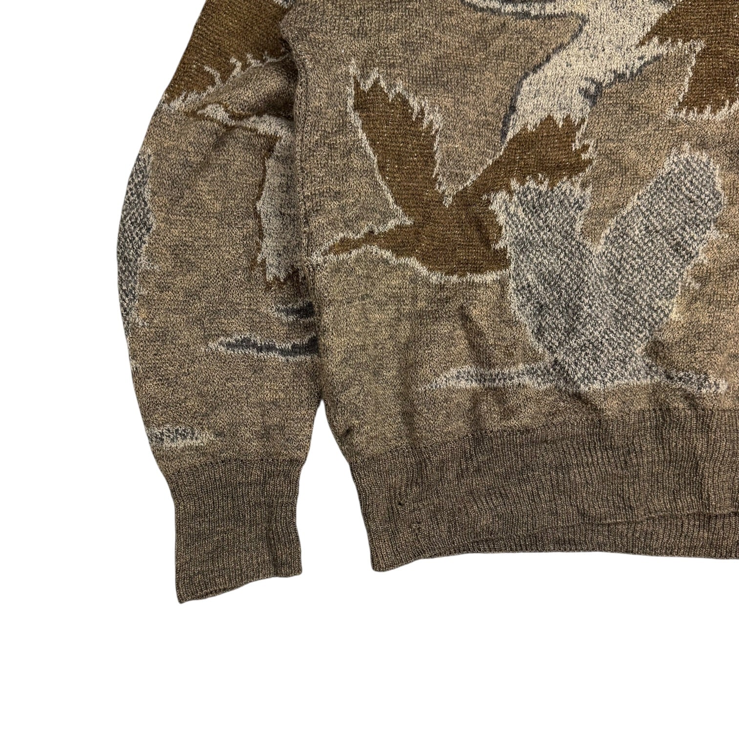 Vintage Bird Knit Sweater Brown
