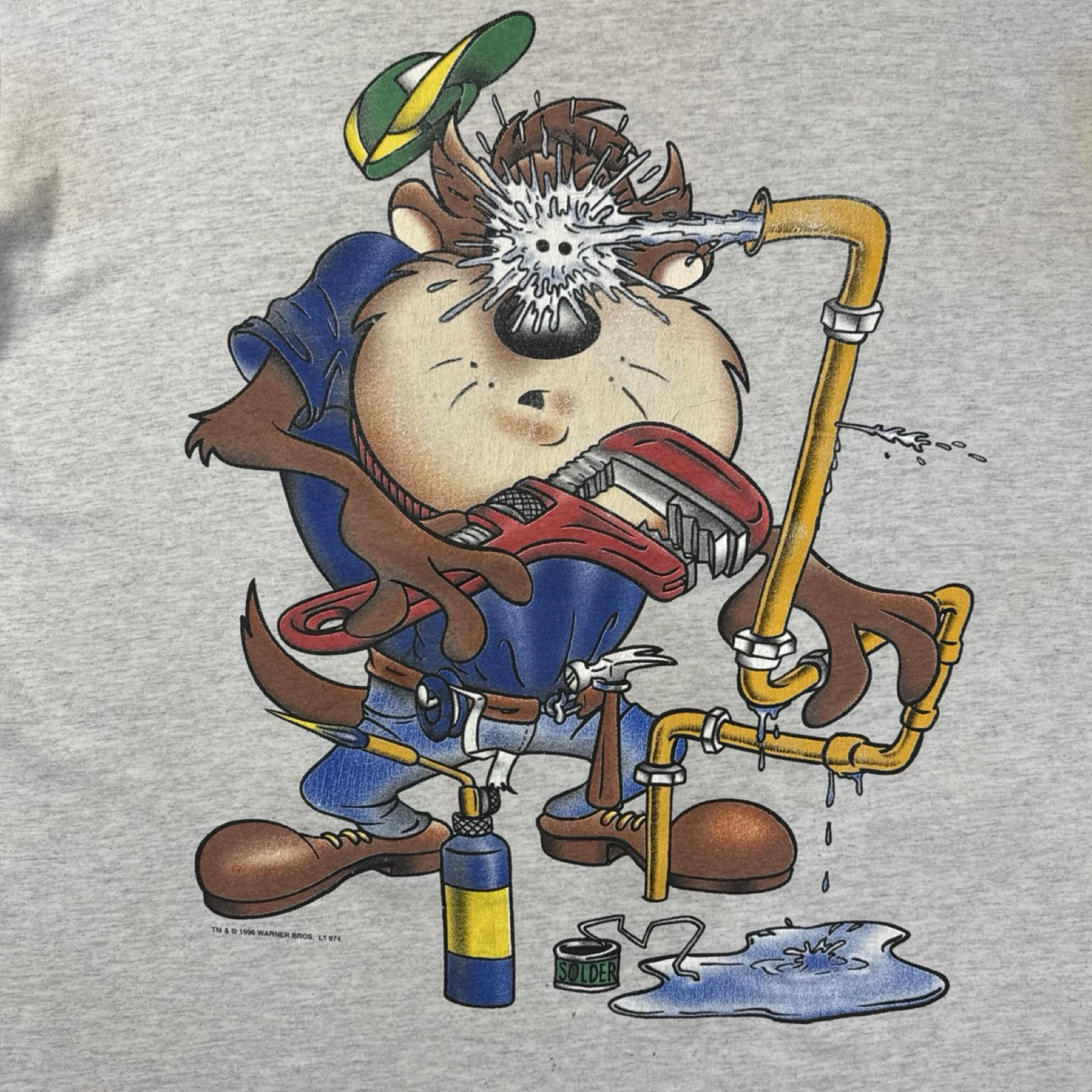 1993 Looney Tunes Taz The Mechanic Cartoon T-Shirt