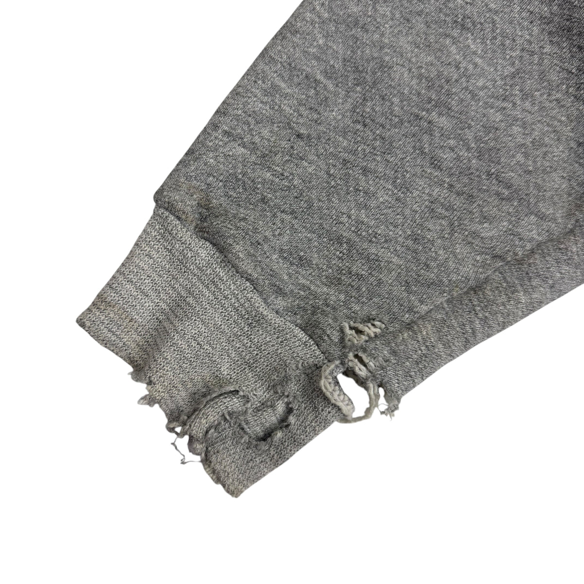 Vintage 70s Thrashed Zip Up Hoodie Heather Grey