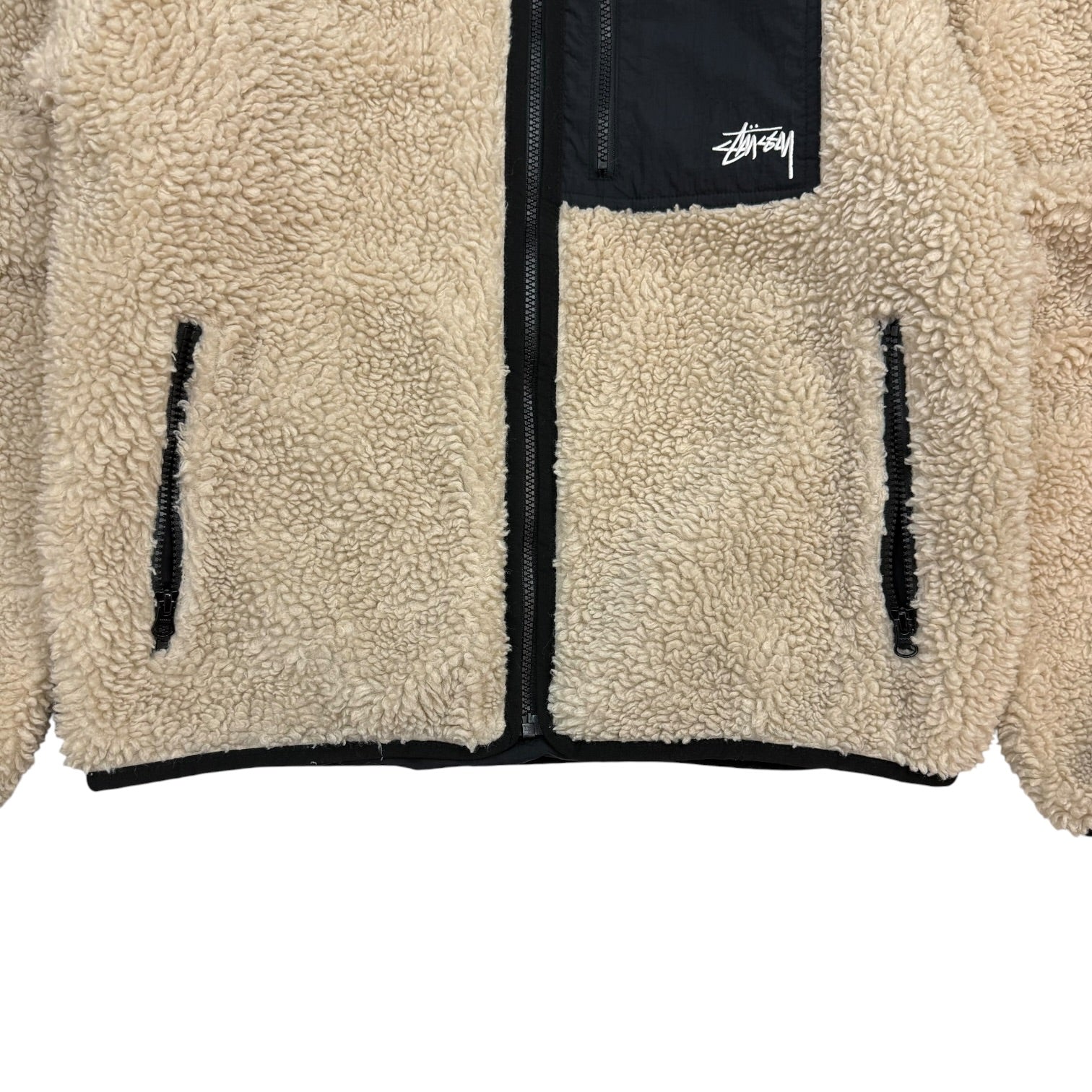 Stüssy 8 Ball Sherpa Reversible Jacket Natural/Black