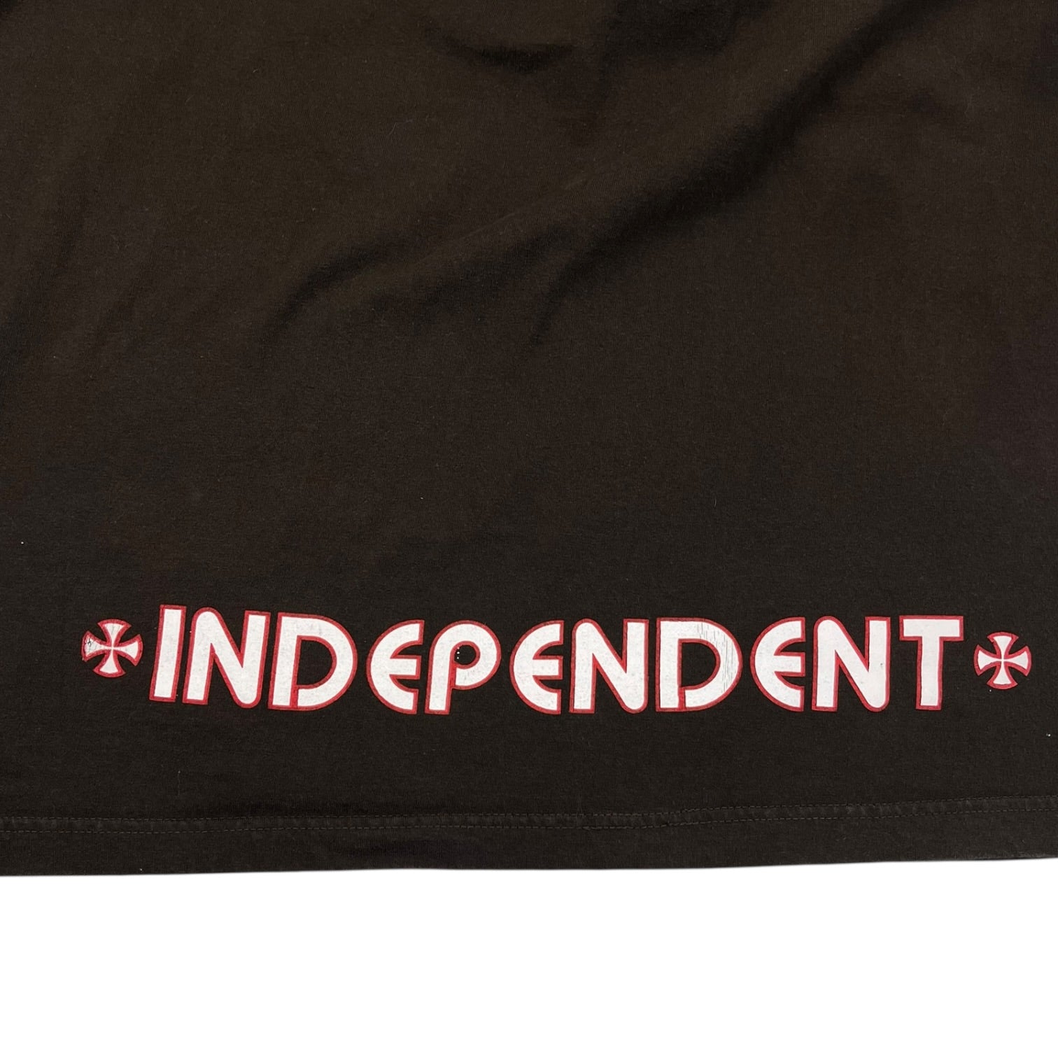 Vintage Independent Cross Logo T-Shirt Brown
