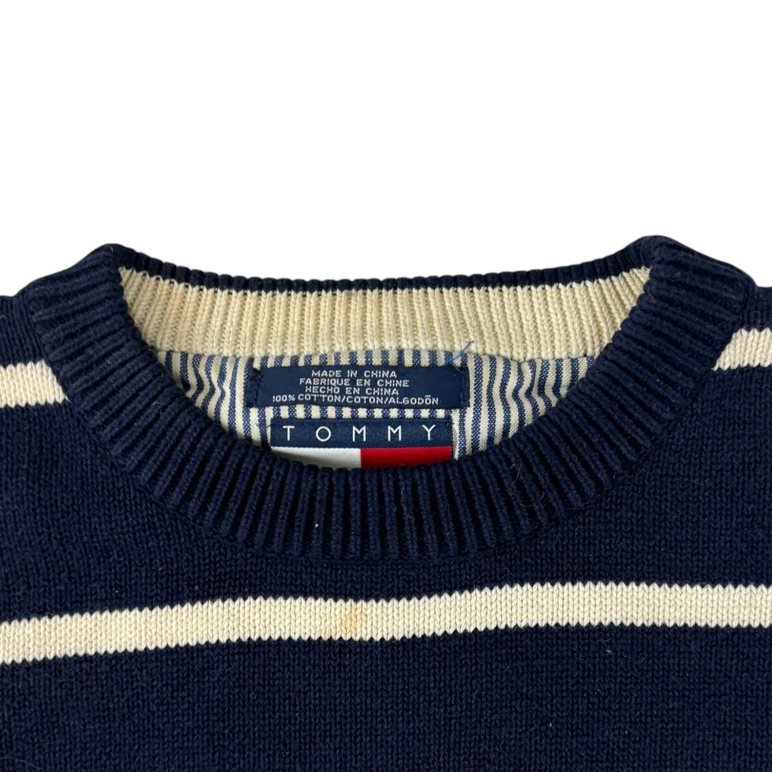 Vintage Tommy Hilfiger Striped Knit Sweater Navy