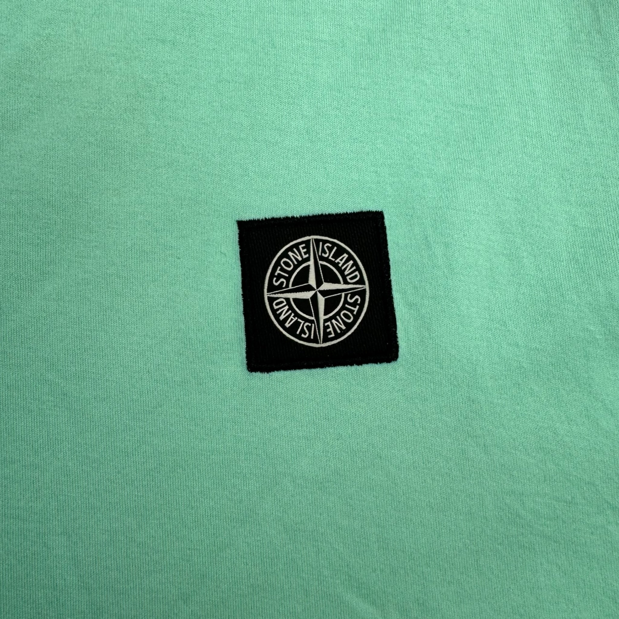 Stone Island Logo-Appliquéd Cotton-Jersey T-Shirt Teal