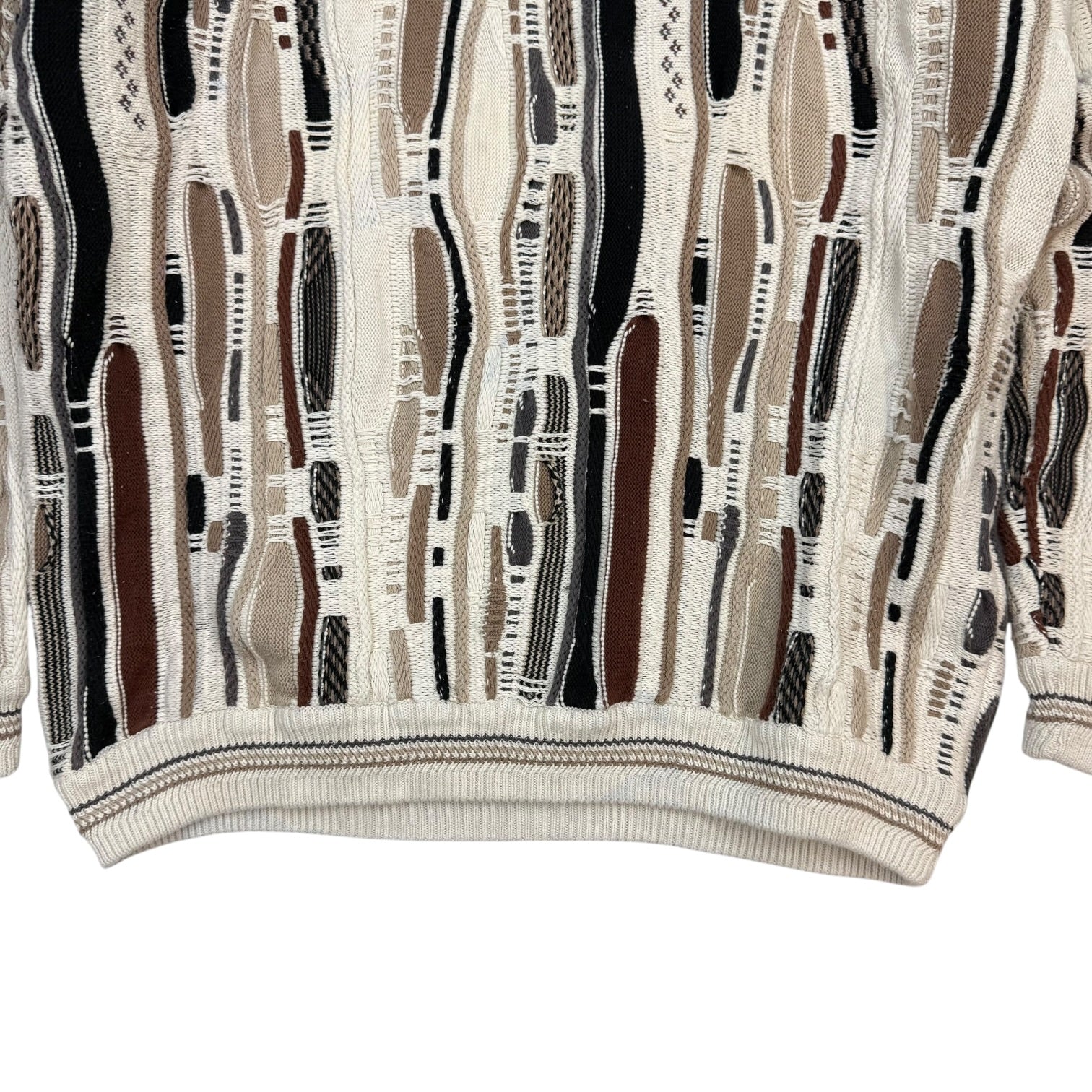 Vintage Cotton Traders Cable Knit Sweater Beige/Cream
