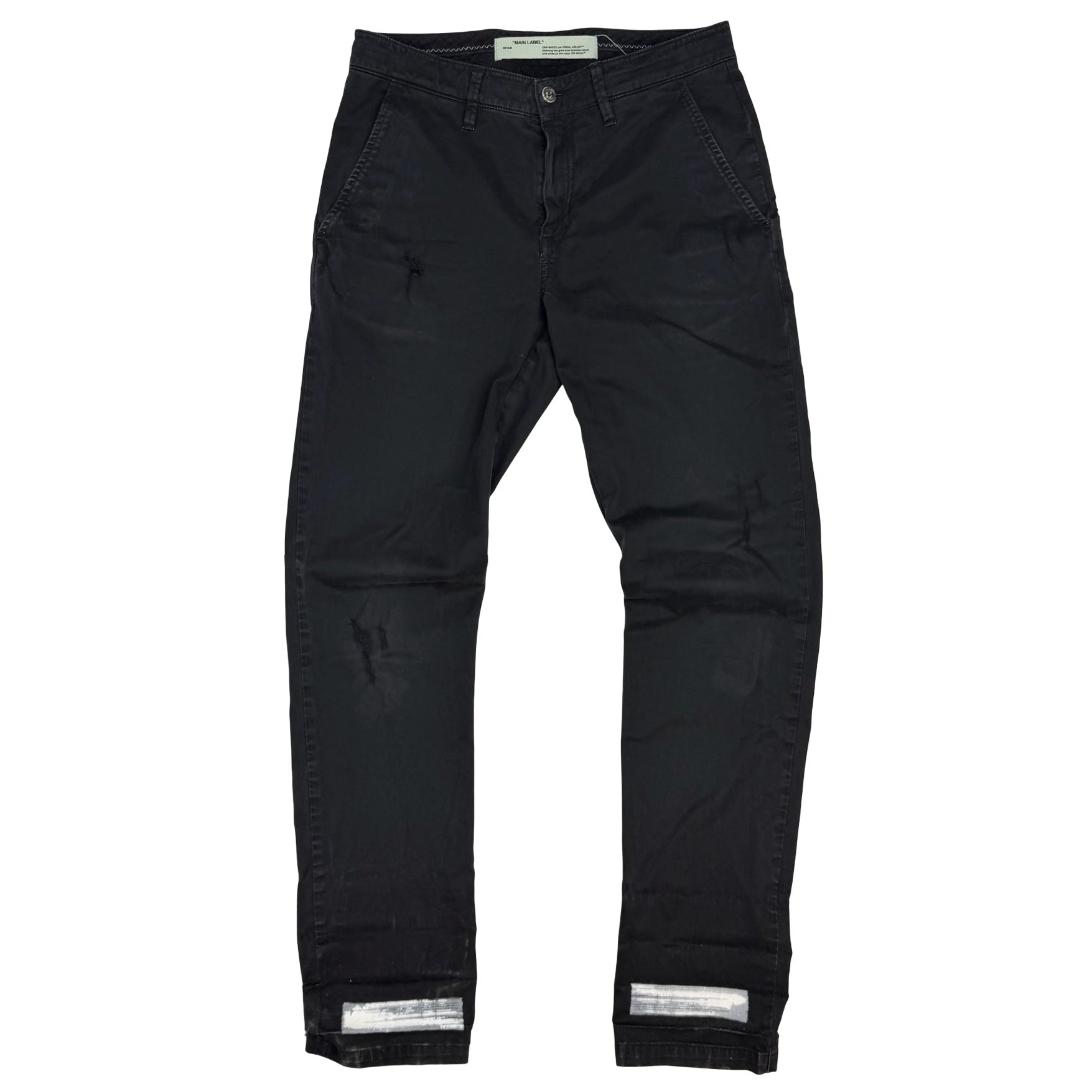 Off-White Diag Print Straight Leg Jeans Black