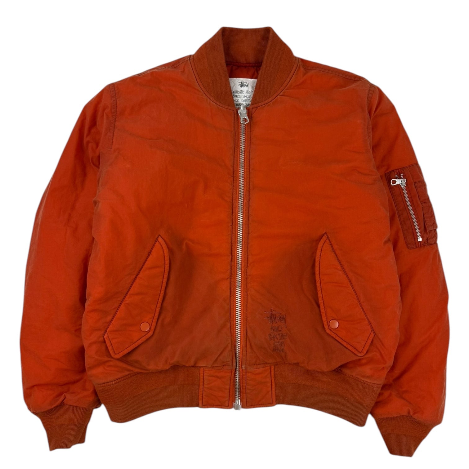 Stüssy Waxed Built Tough Reversible Bomber Jacket Rust