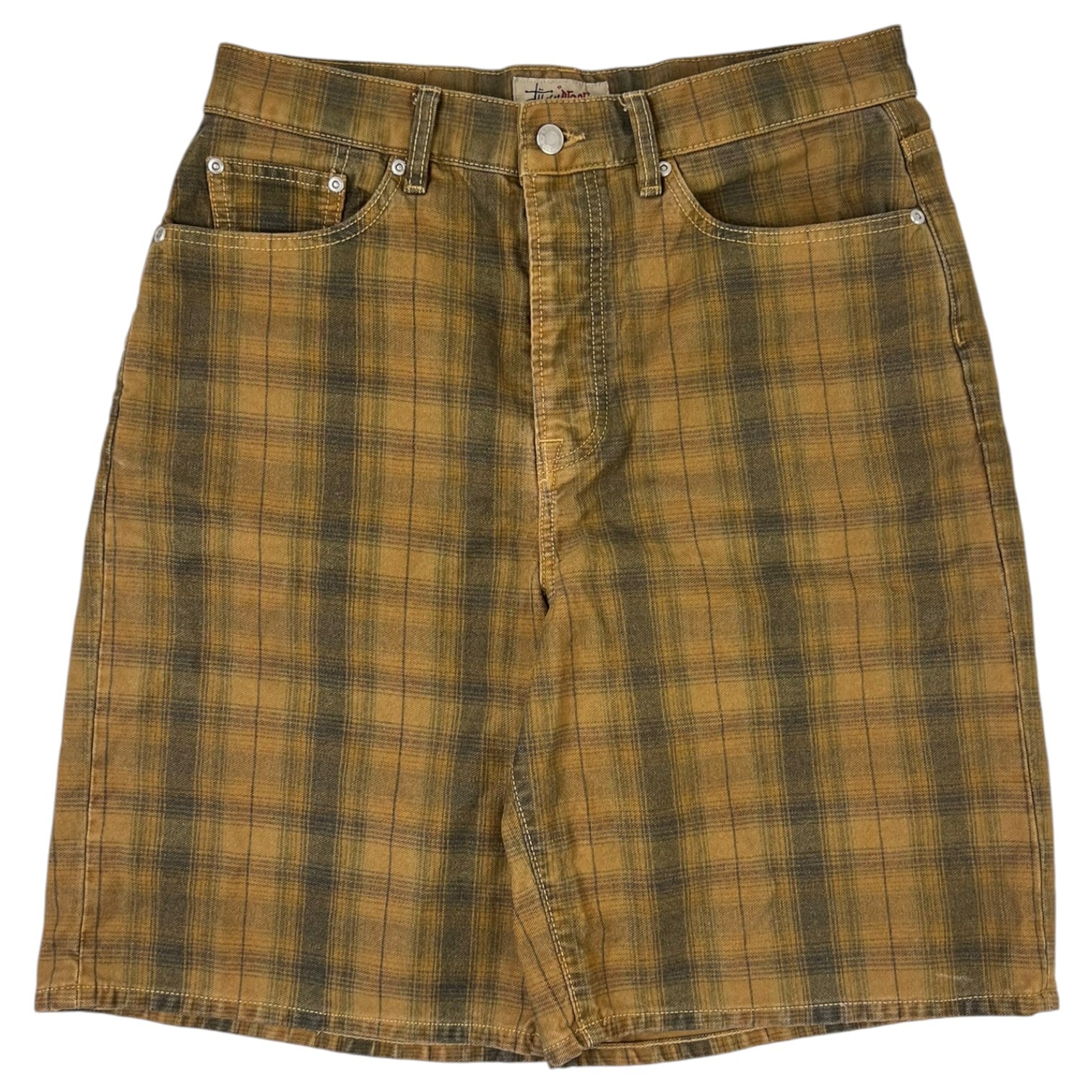 Stussy Big Ol’ Canvas Plaid Shorts Brown
