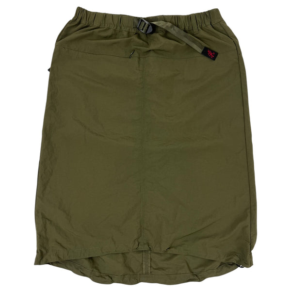 (W) Gramicci Nylon Packable Midi Skirt Olive Green