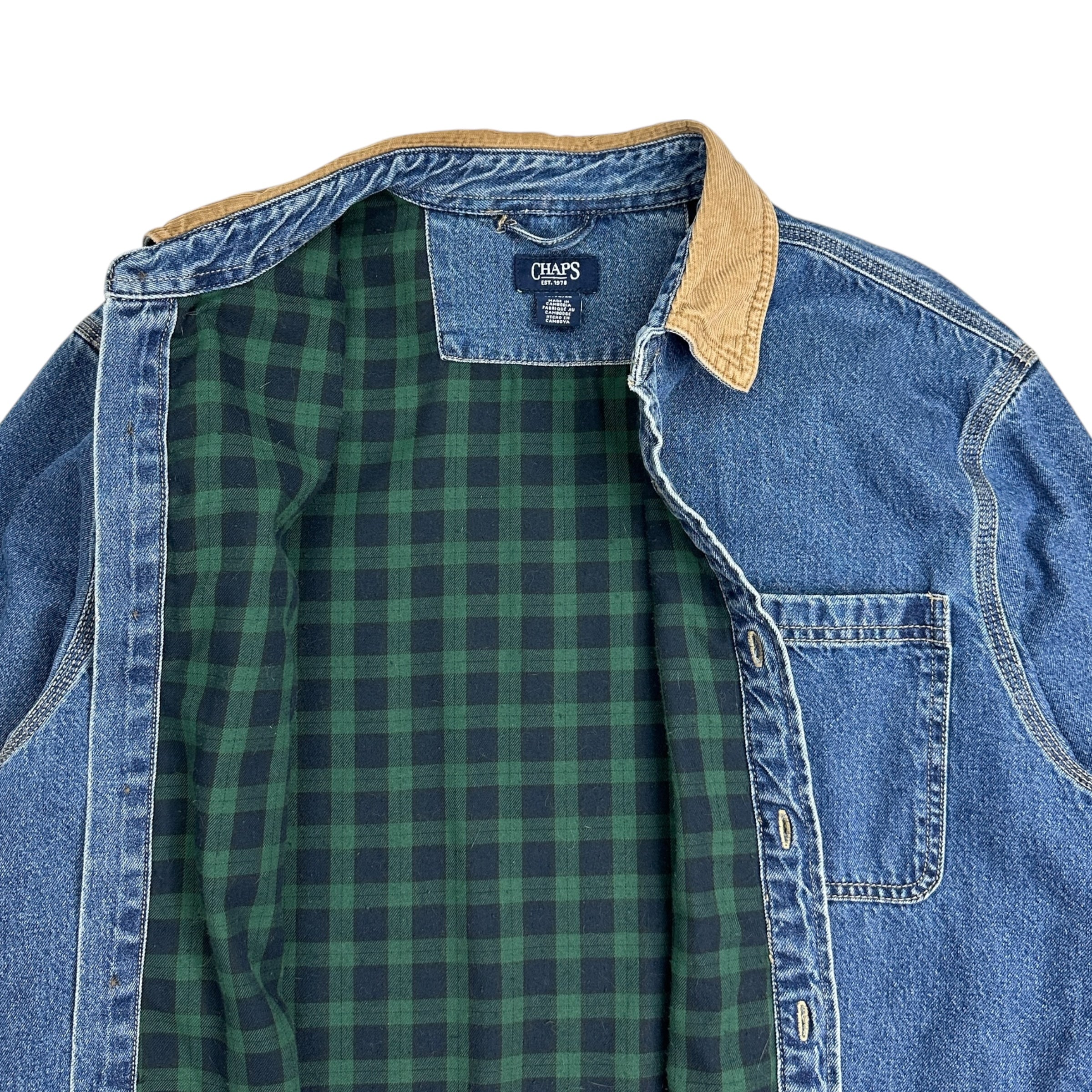 Vintage Chaps Ralph Lauren Insulated Denim Button Up