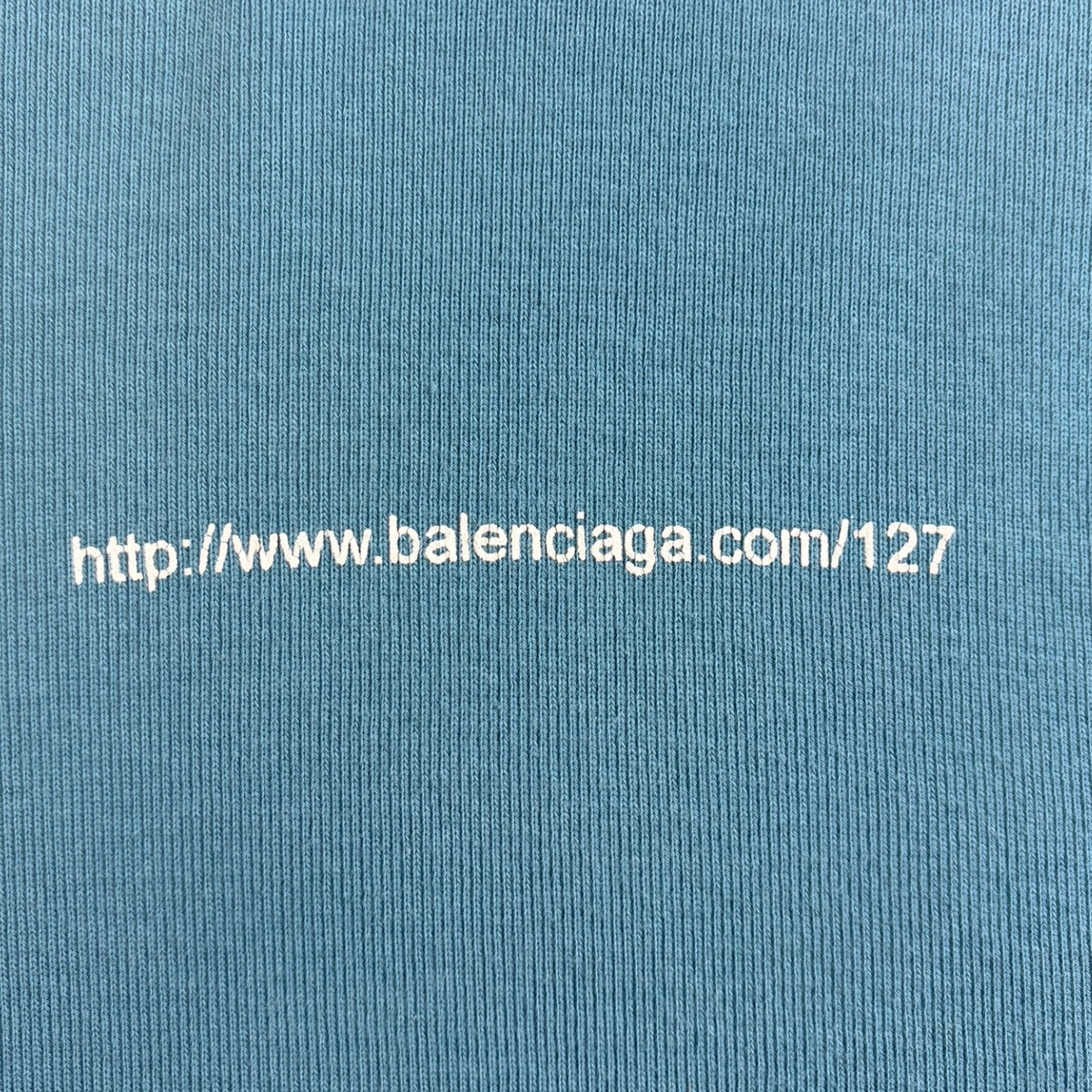 Balenciaga Blue Logo Long-Sleeve Shirt Blue