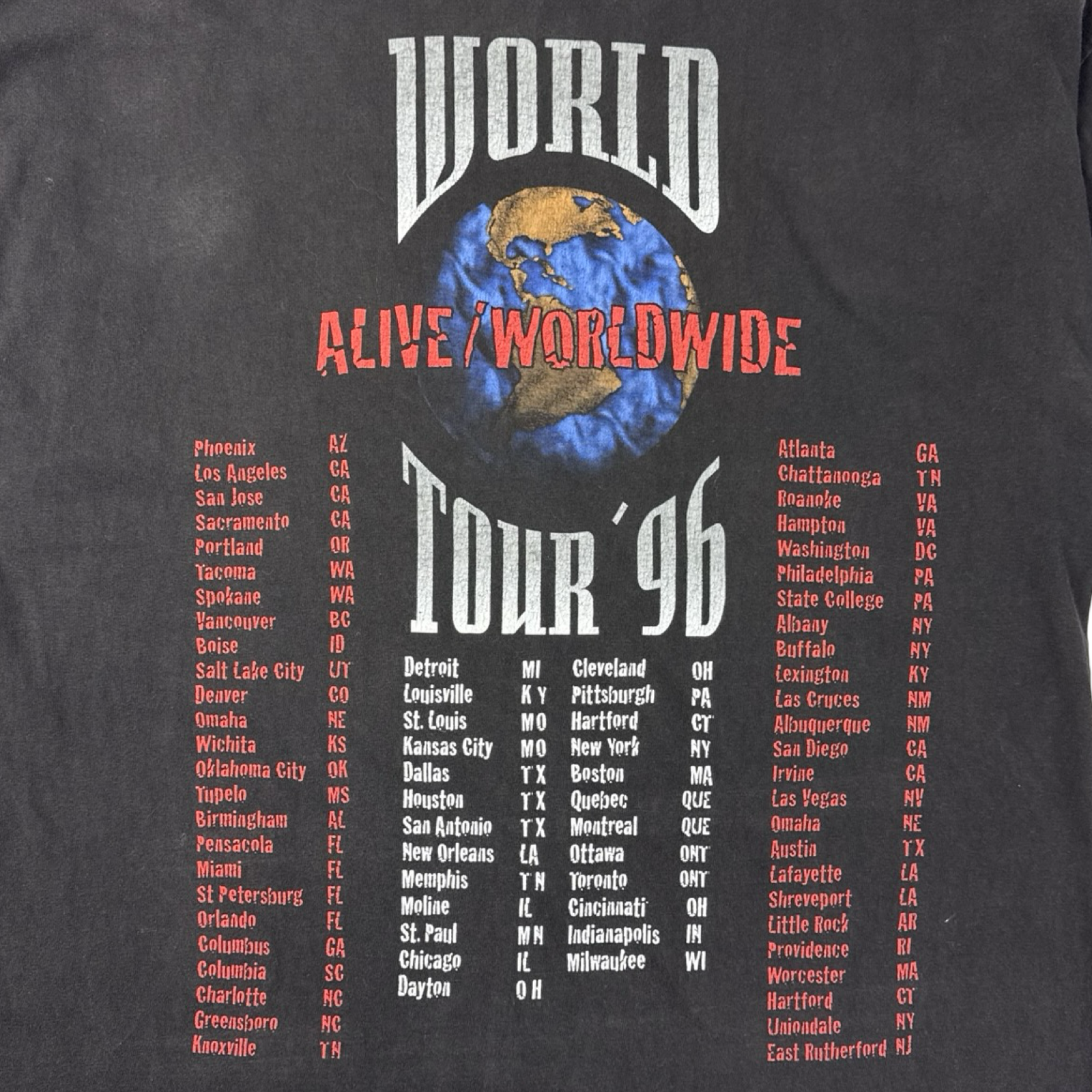 1996 Kiss Alive Worldwide Tour Band T-Shirt