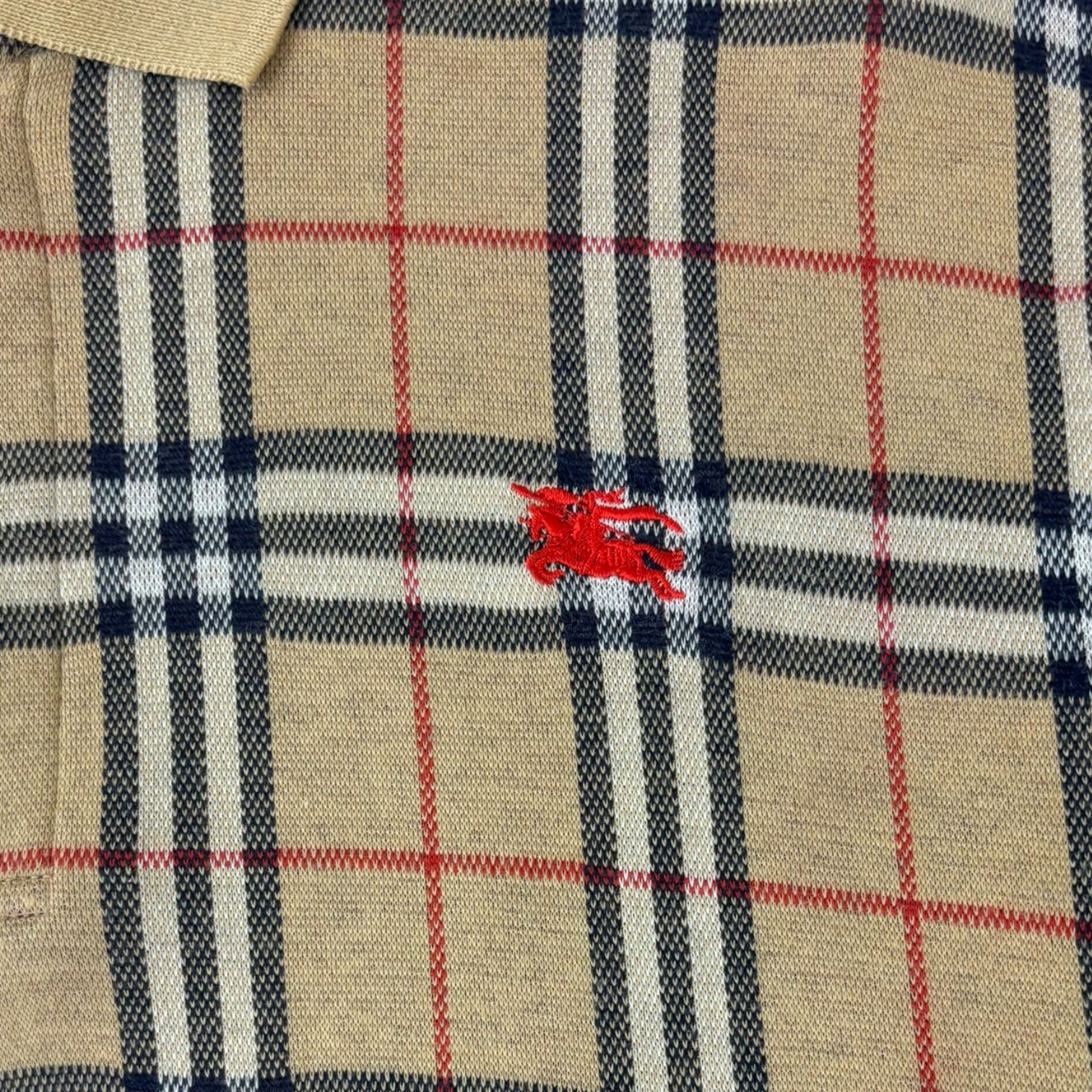 Burberrys of London Nova Check Long Sleeve Polo Tan