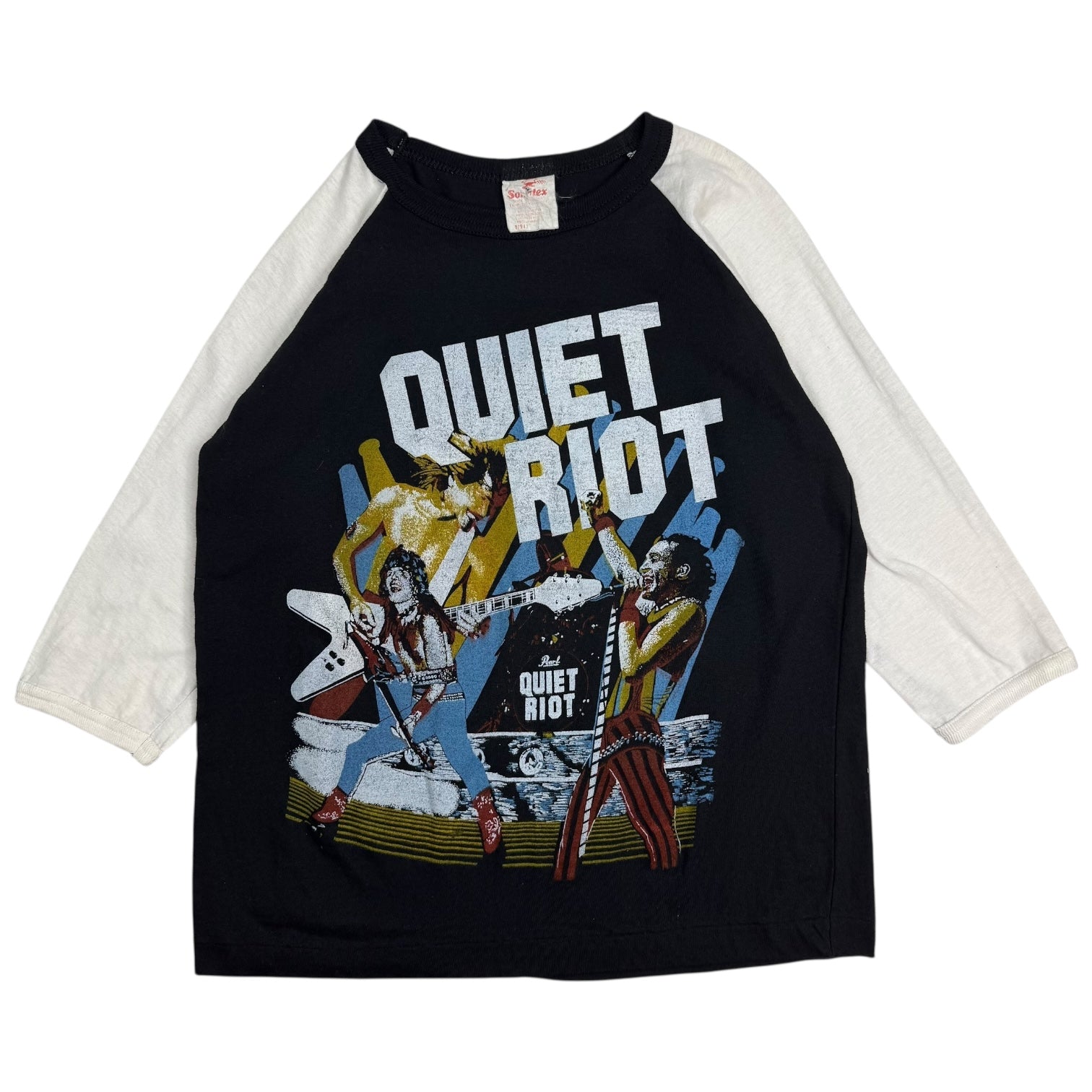 1983 Quiet Riot Metal Health Tour Raglan Tee Black/White
