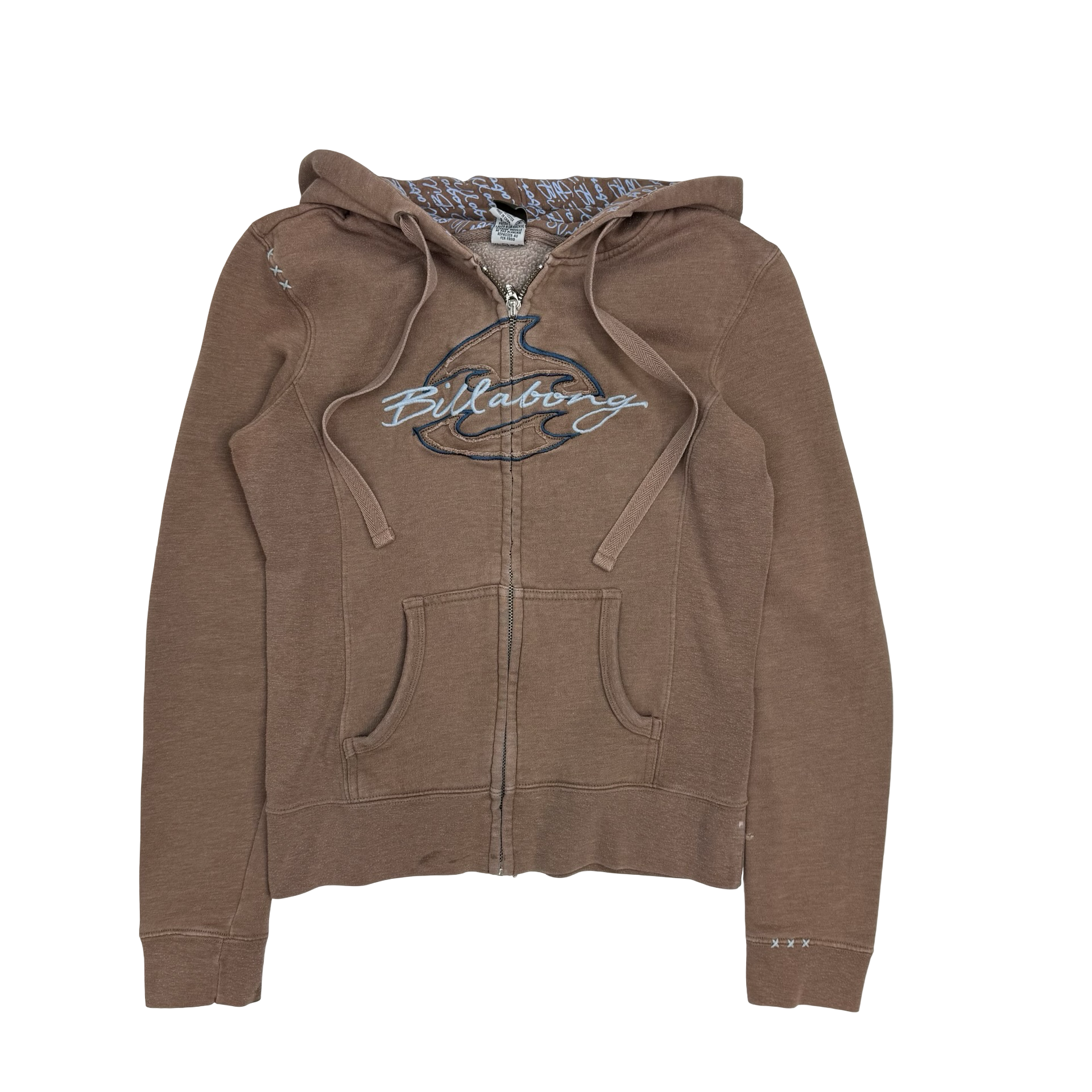 (W) Vintage Y2K Billabong Spellout Hoodie Brown