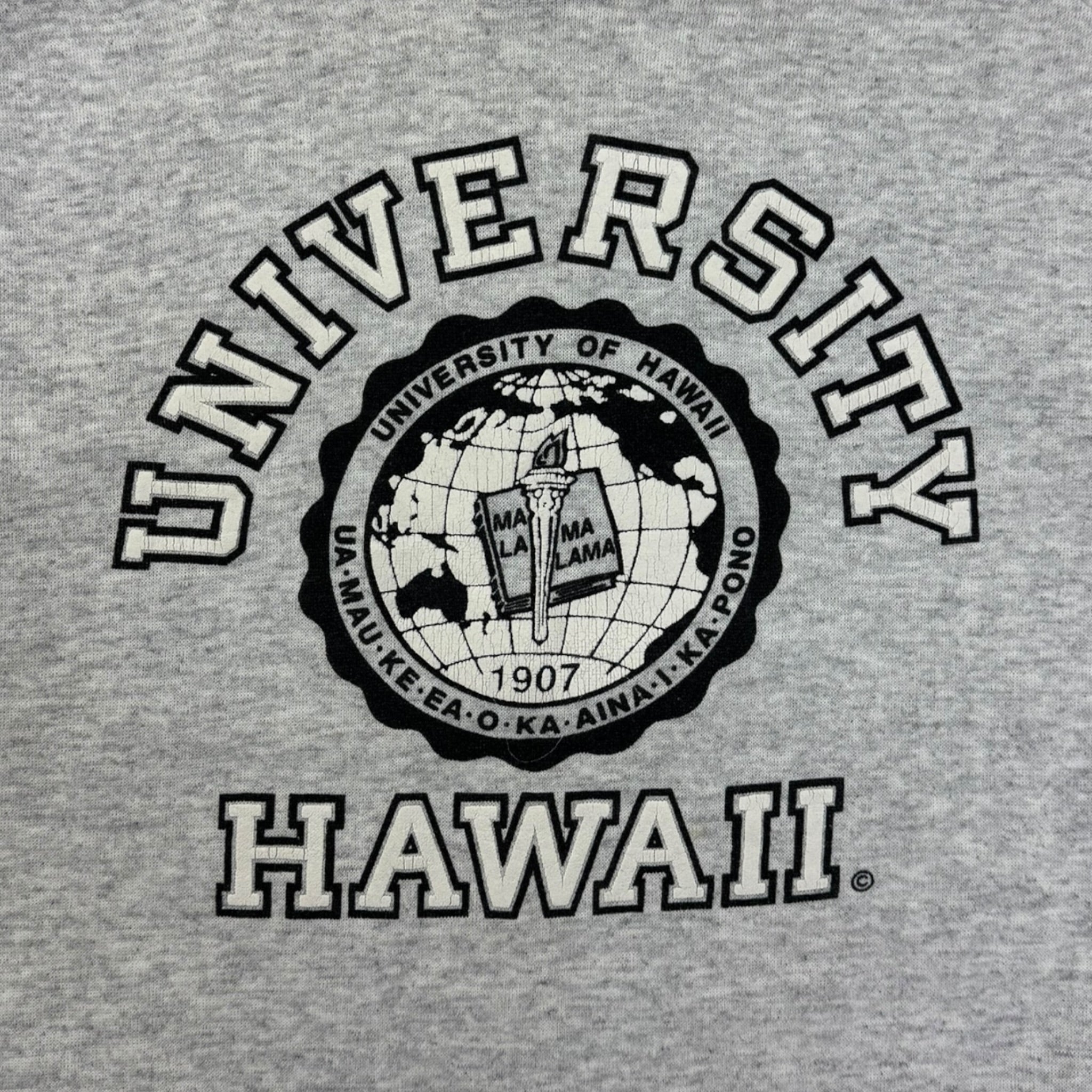 Vintage University of Hawaii Crewneck Heather White
