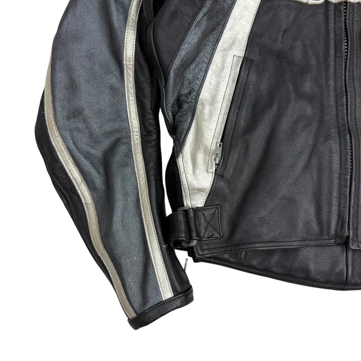Vintage Kawasaki Leather Moto Jacket Black