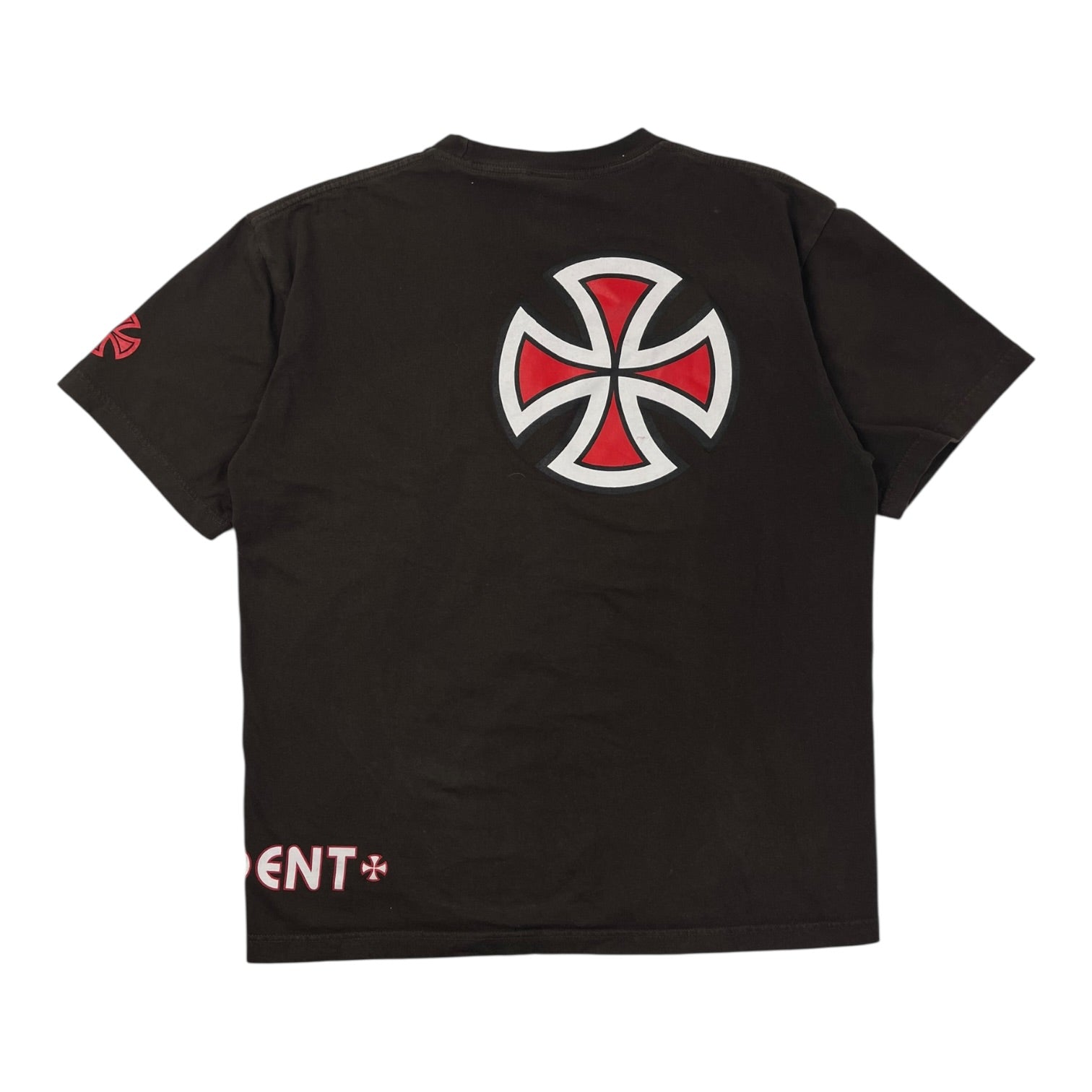 Vintage Independent Cross Logo T-Shirt Brown