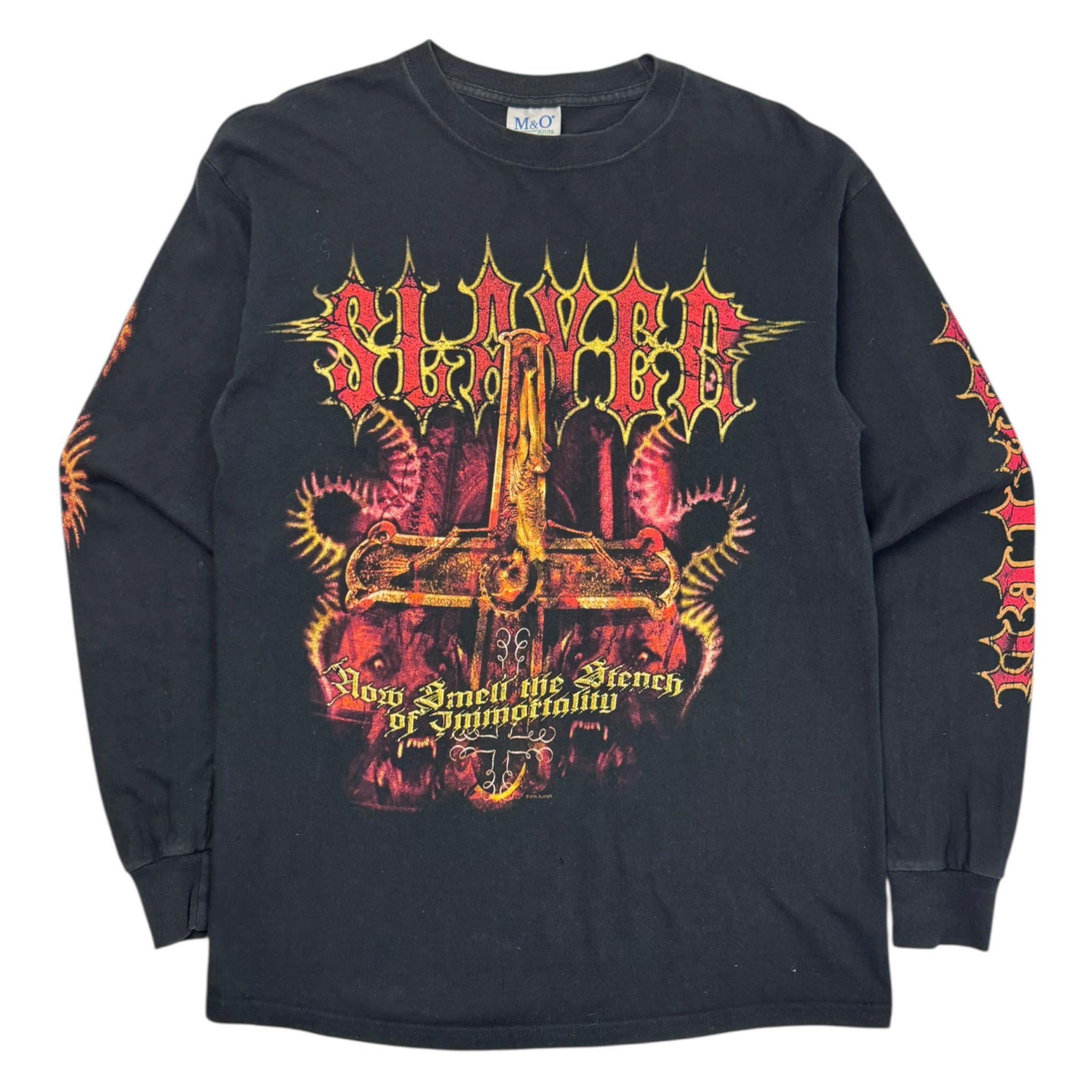 2004 Slayer Reverse Skeleton Crucifix L/S T-Shirt