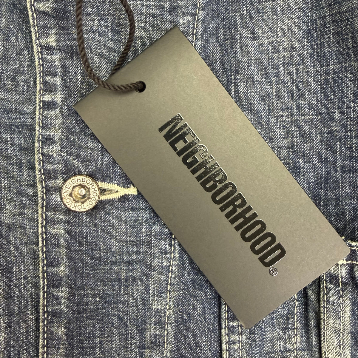 Neighborhood Paint Splatter Denim Jacket Blue