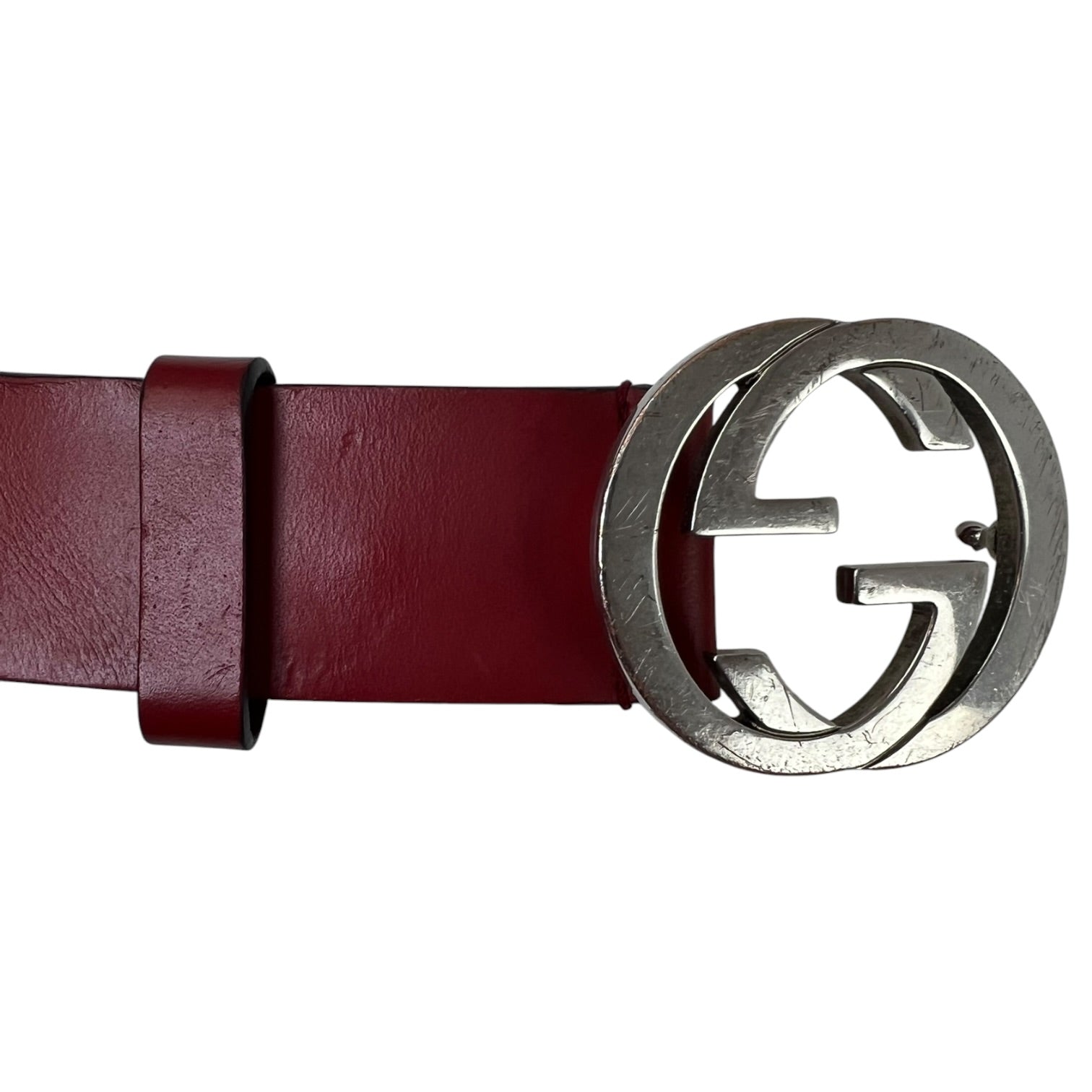Gucci G Buckle Belt Red