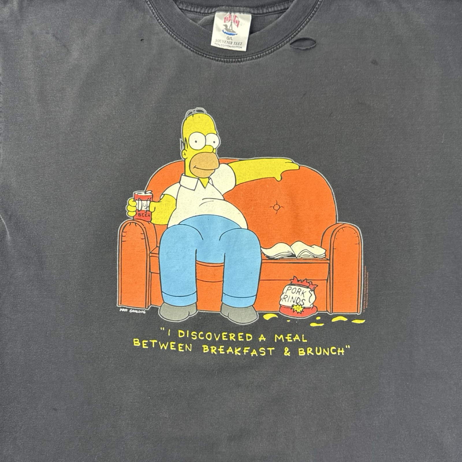 Vintage The Simpsons Beer On The Couch T-Shirt